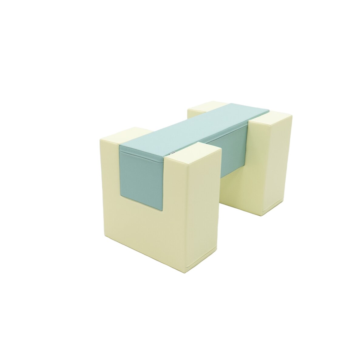 IGLU SET Balance Bridge 3 - Elfenbein/Pastell-Mint - Bunte Balance-Brücke aus Schaumstoffbausteinen für Kinder