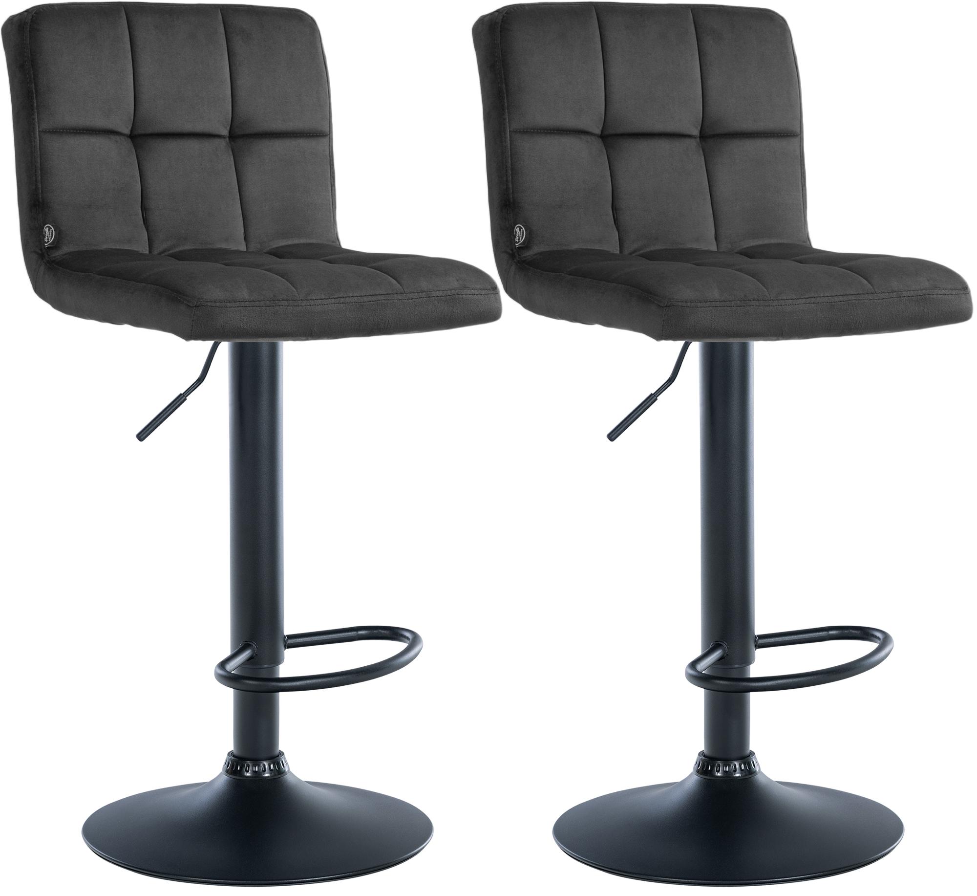 2er Set Barhocker Peru Samt schwarz