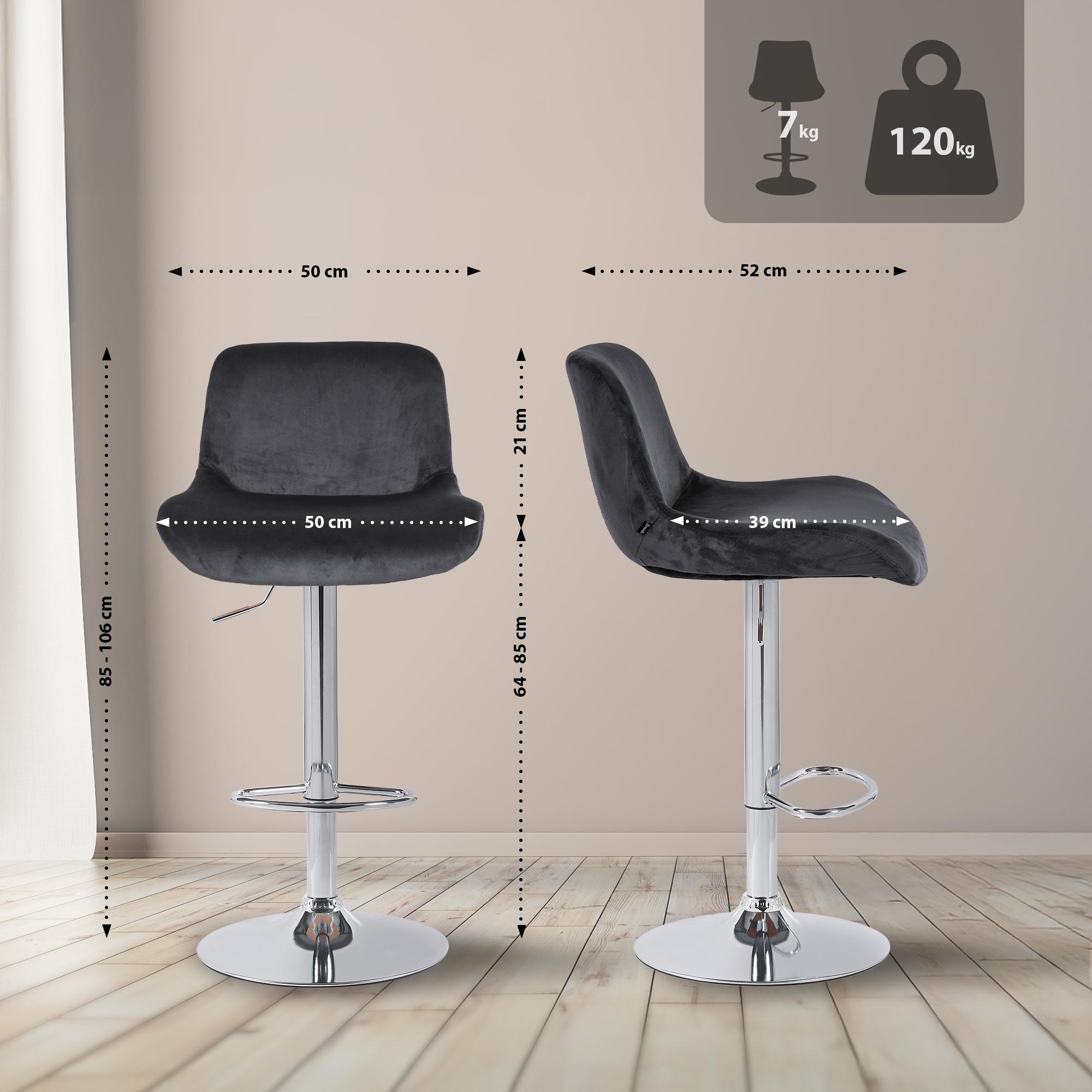 Barhocker Solon Chrom Samt