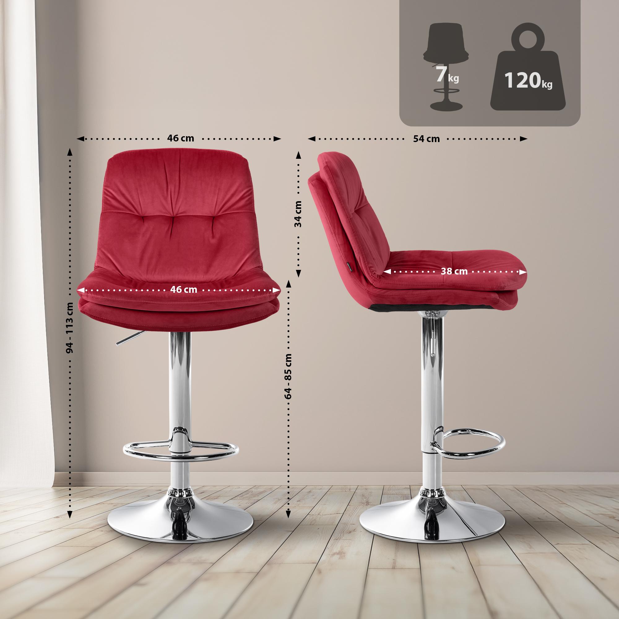 Barhocker Laurel Samt chrom