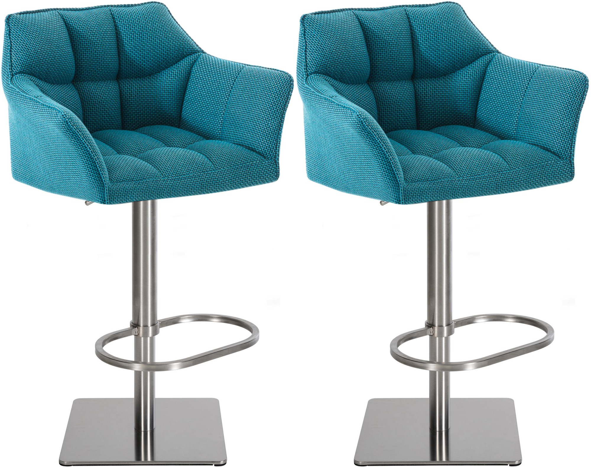 2er Set Barhocker Damaso Stoff edelstahl