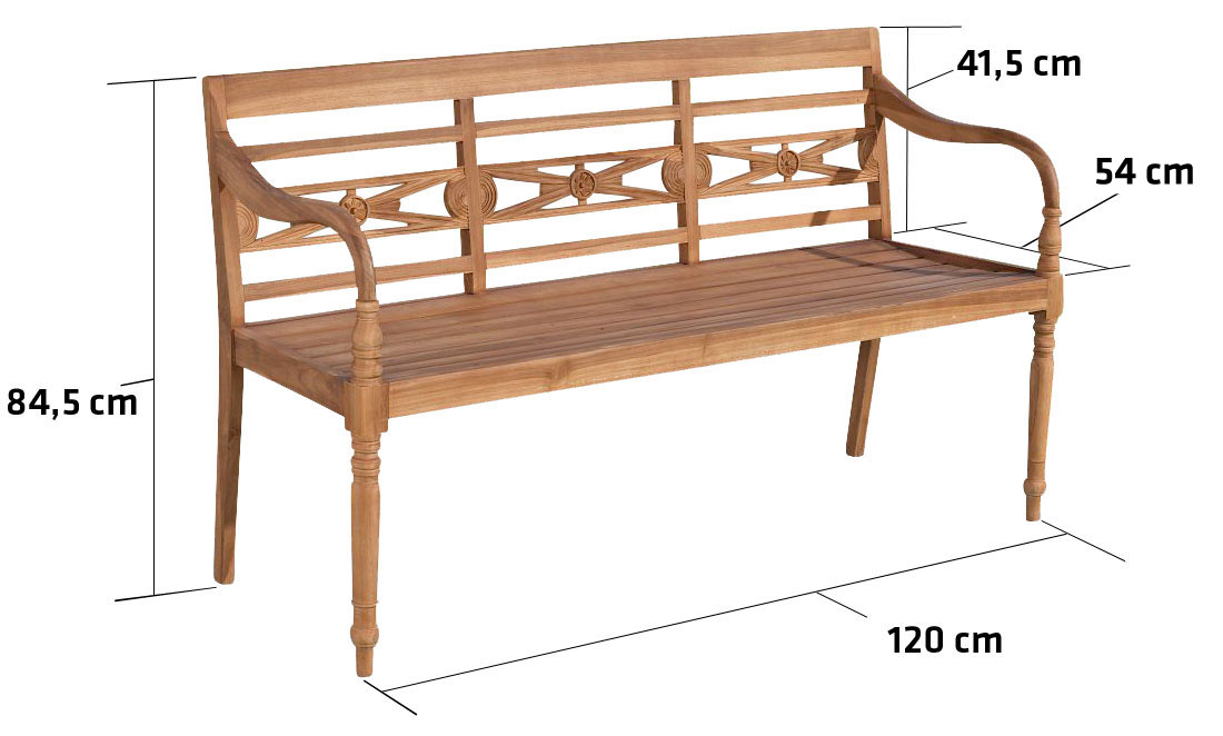 Teakbank Maryland 120 cm