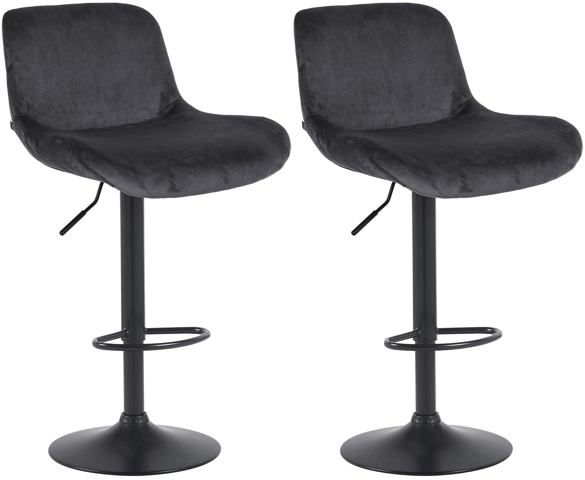 2er Set Barhocker Solon Schwarz Samt