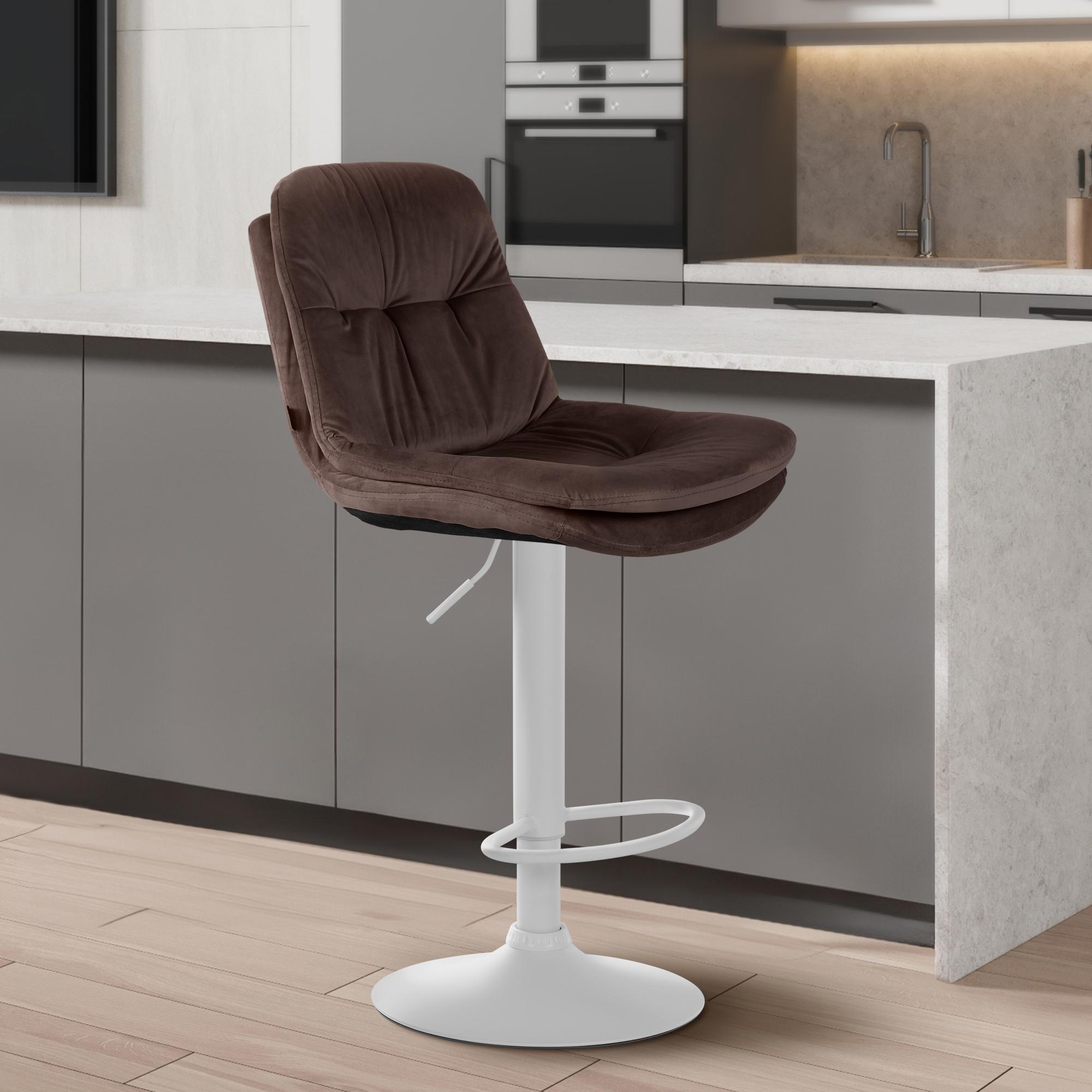 Barhocker Laurel Samt weiß