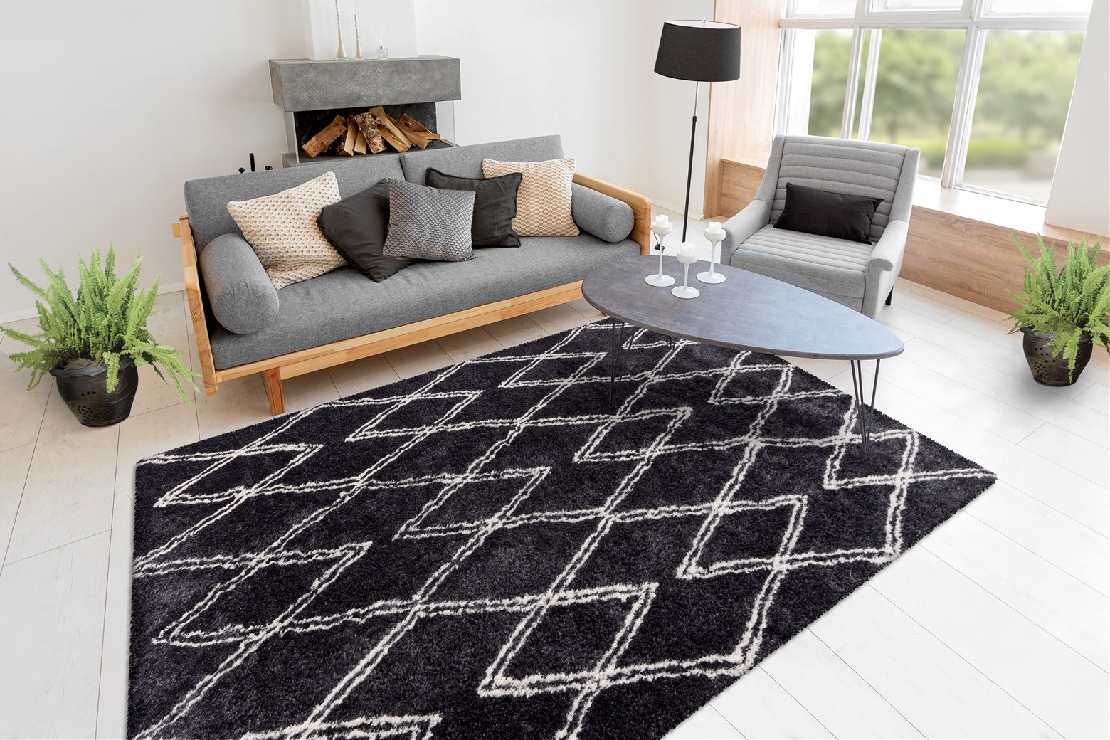 Teppich Orlando 325 Anthrazit 80cm x 150cm