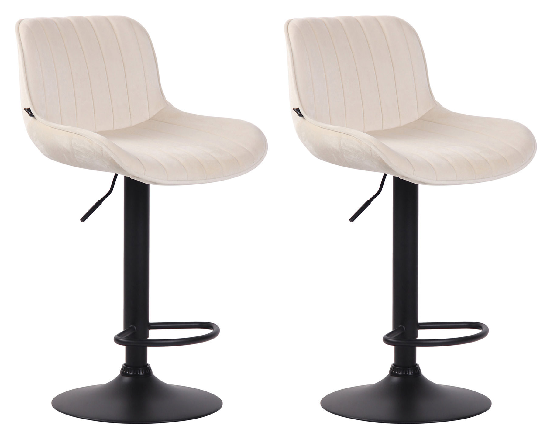 2er Set Barhocker Lentini Samt schwarz