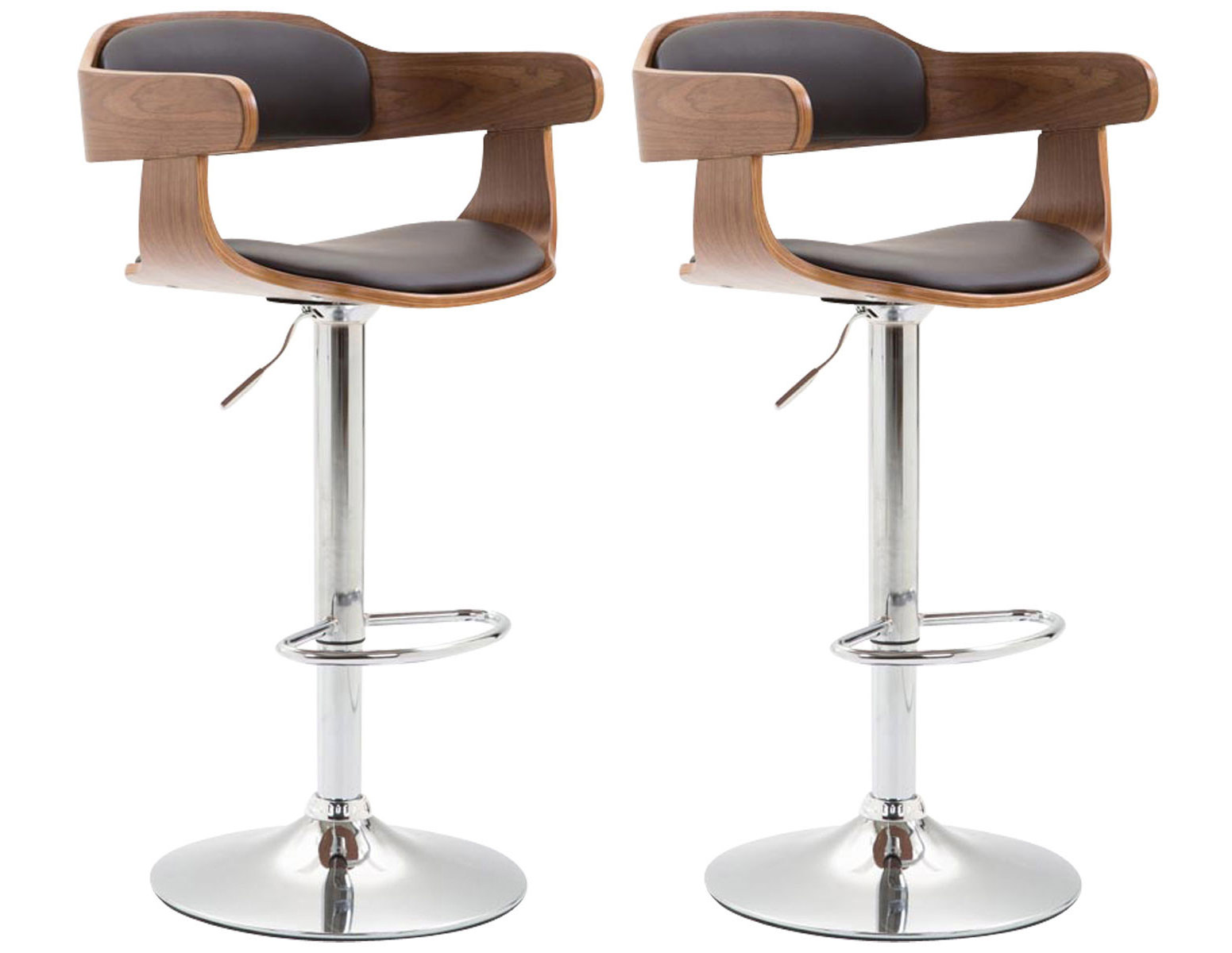 2er Set Barhocker Bogota Kunstleder walnuss