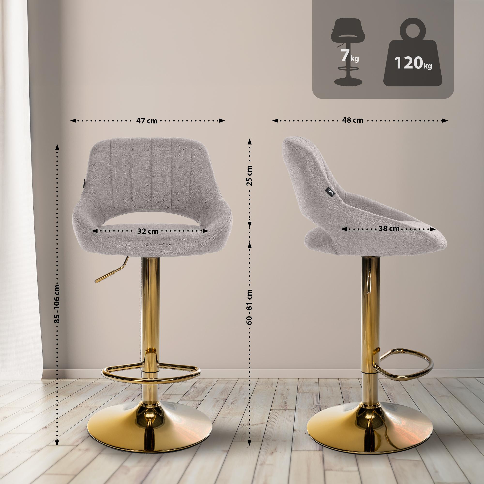 Barhocker Milet Stoff gold