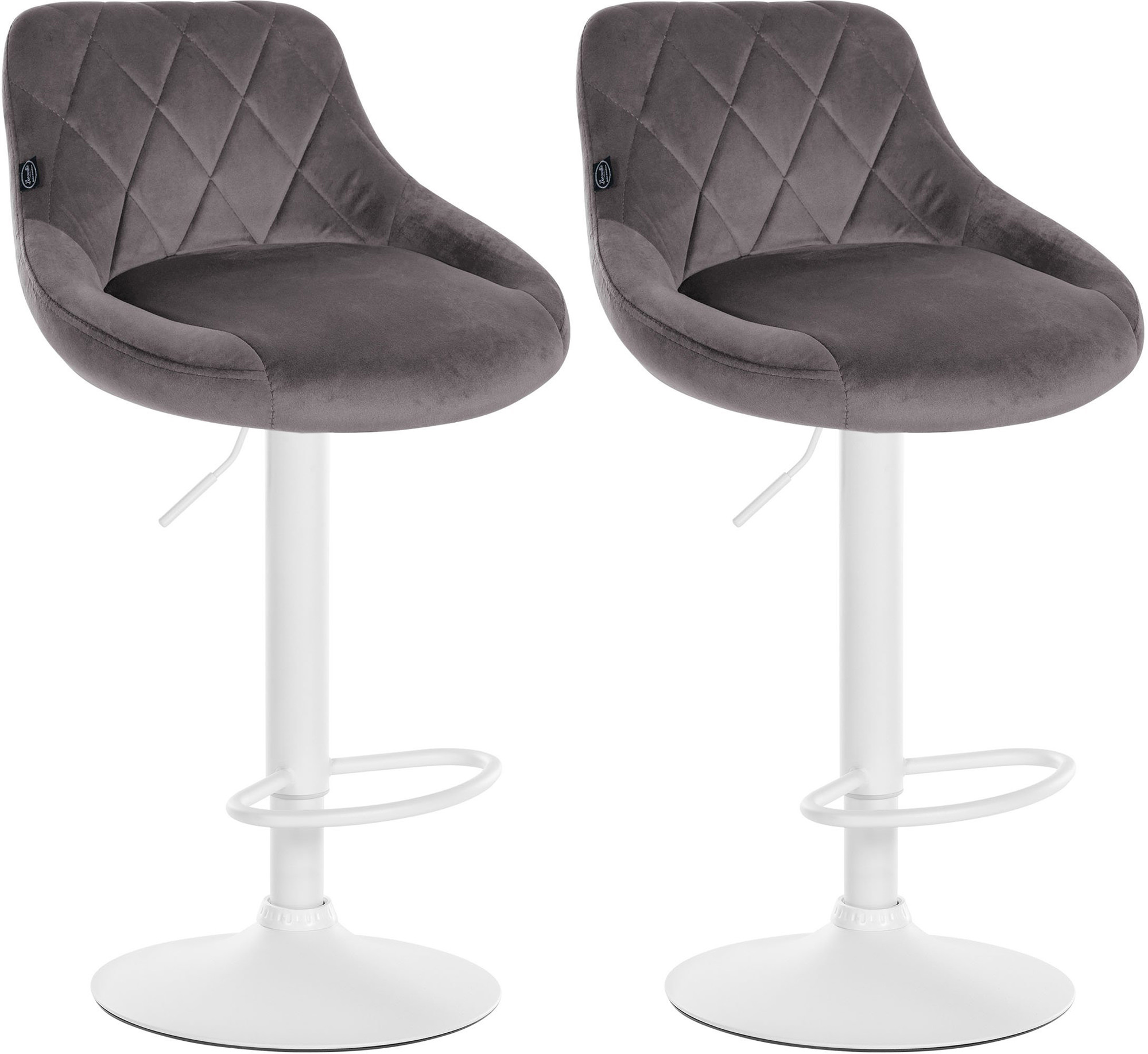 2er Set Barhocker Lazio Samt weiß