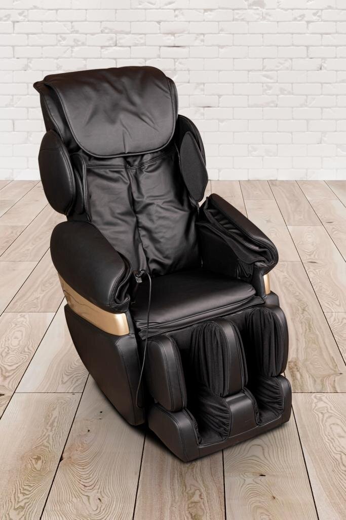PureHaven Massage-Sessel 118x76x76 cm Rücken- Fuß- und Gesäßmassage hochwertiges PU Leder Schwarz
