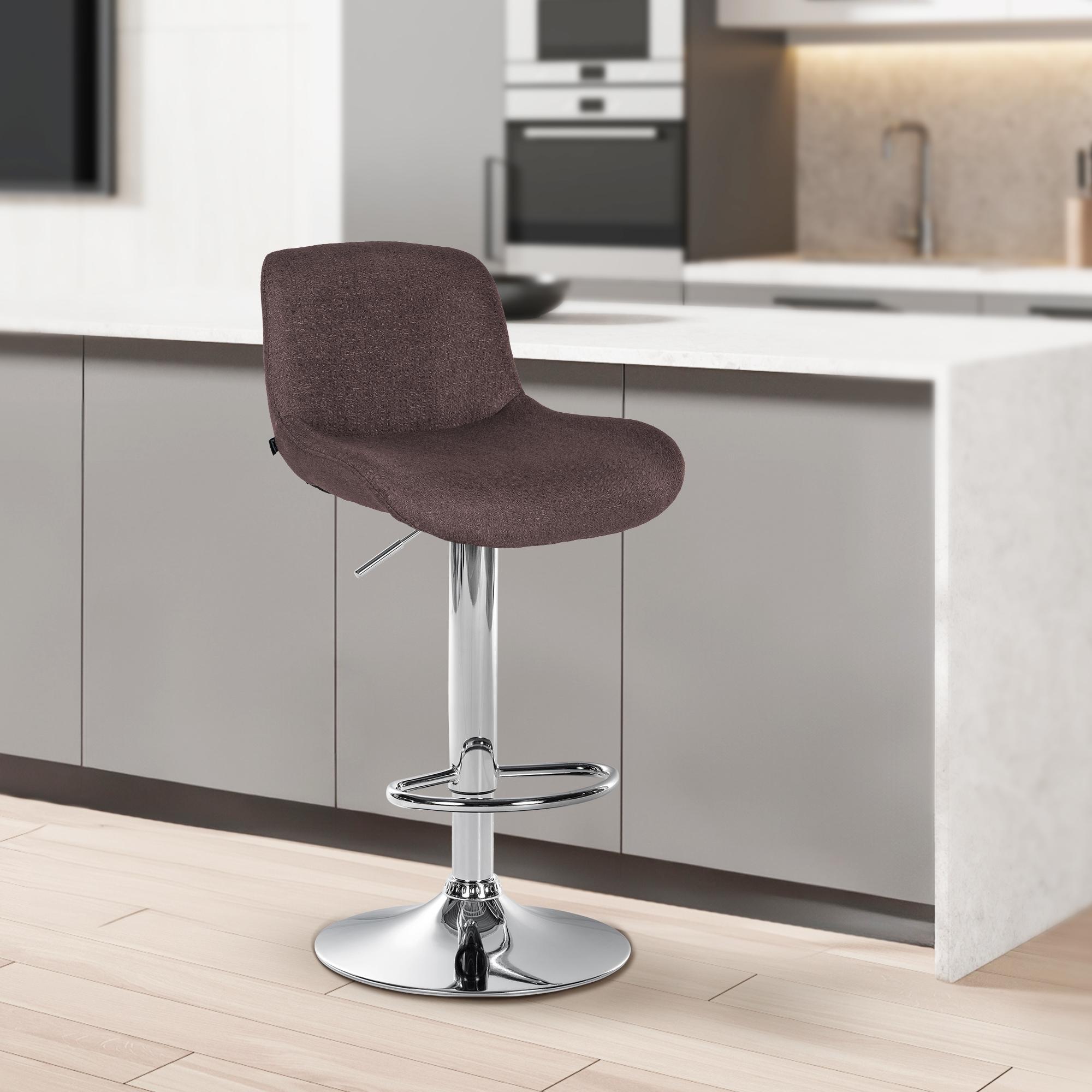 2er Set Barhocker Solon Chrom Stoff