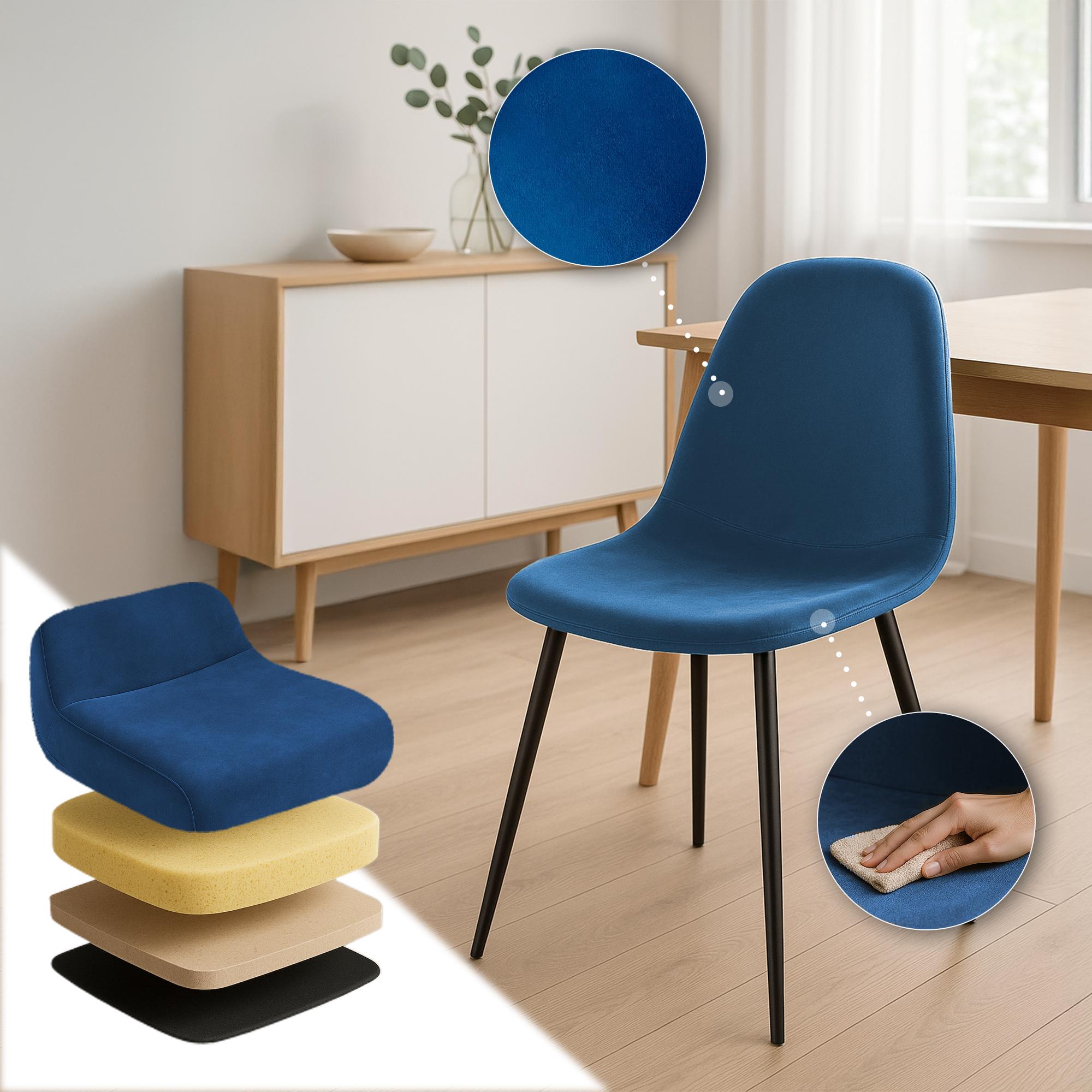 4er Set Esszimmerstühle Napier Samt