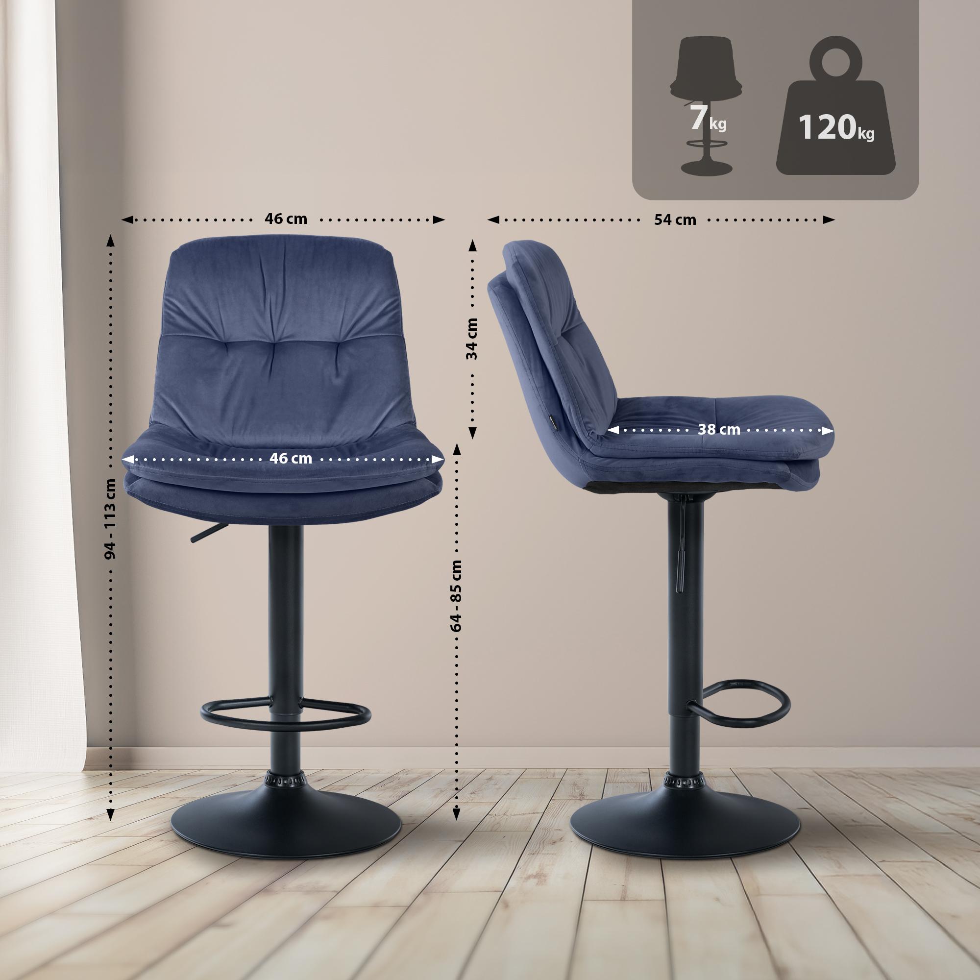 Barhocker Laurel Samt schwarz