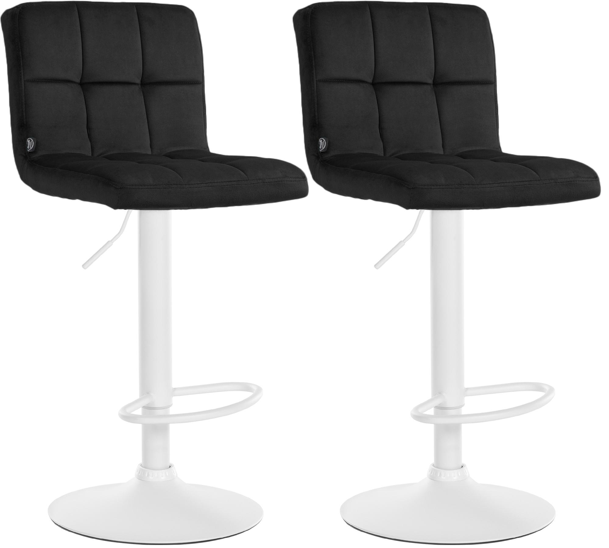 2er Set Barhocker Peru Samt weiß