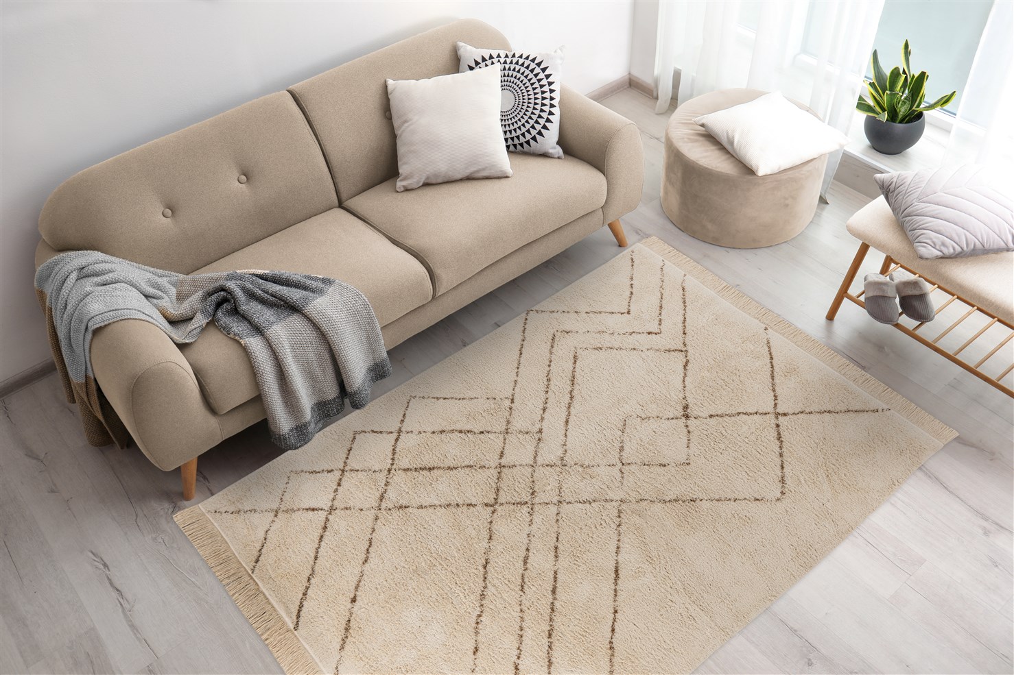 Teppich Mylen 425 Creme / Braun 160cm x 230cm