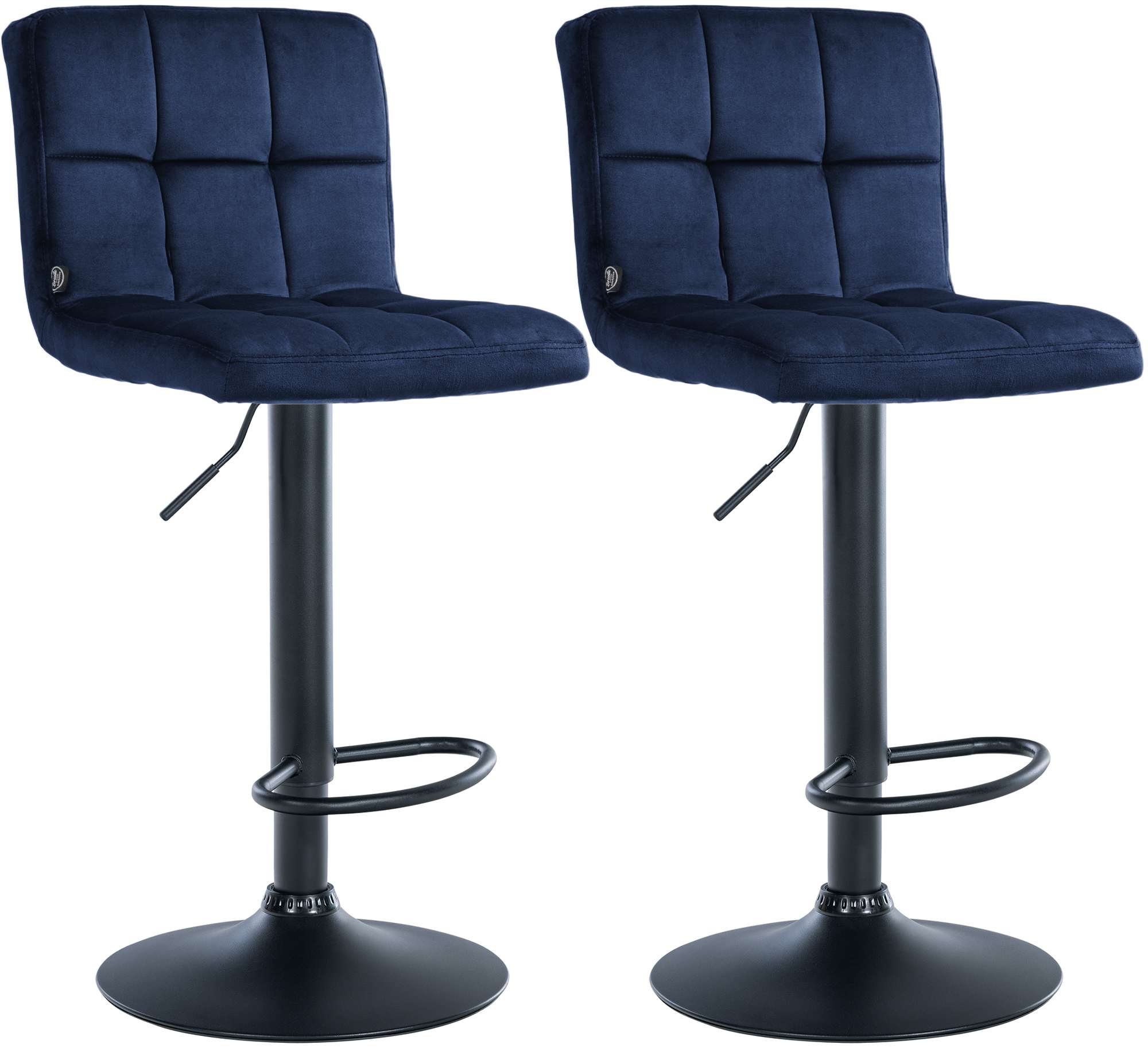 2er Set Barhocker Peru Samt schwarz