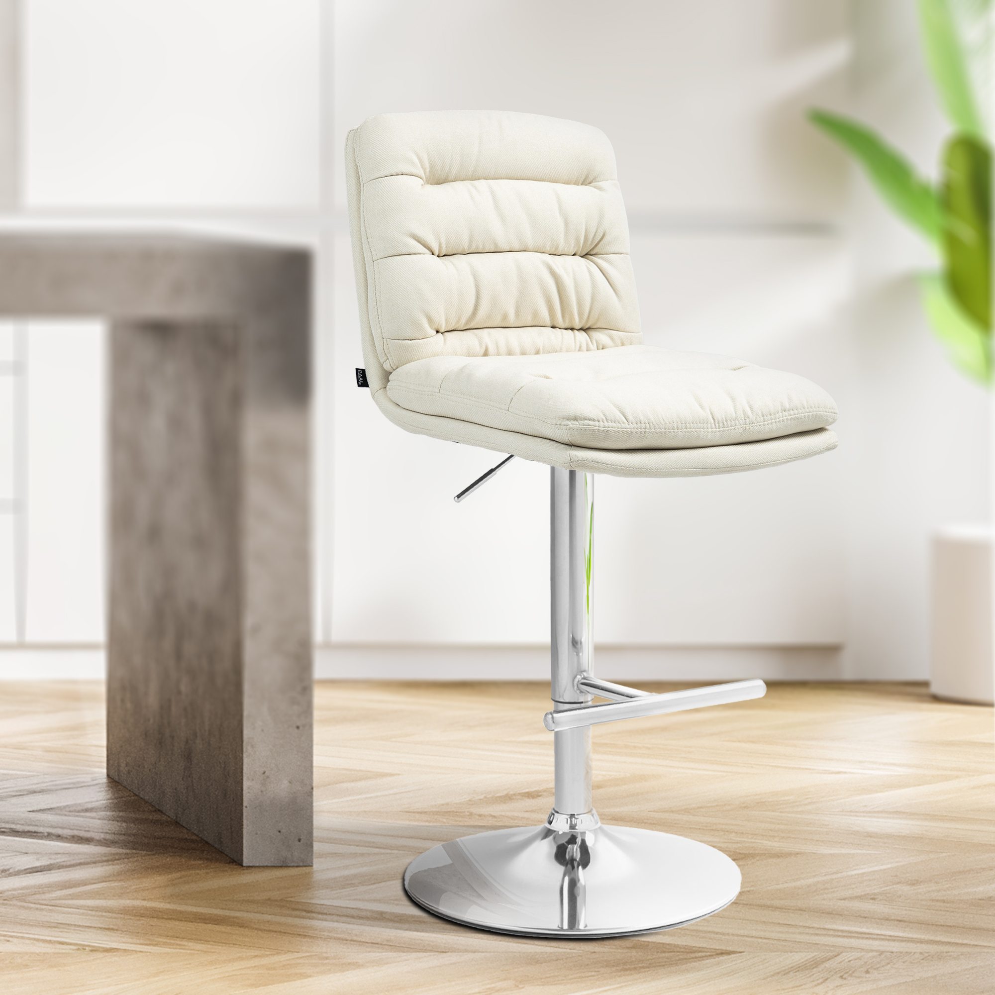 2er Set Barhocker Damar Stoff chrom