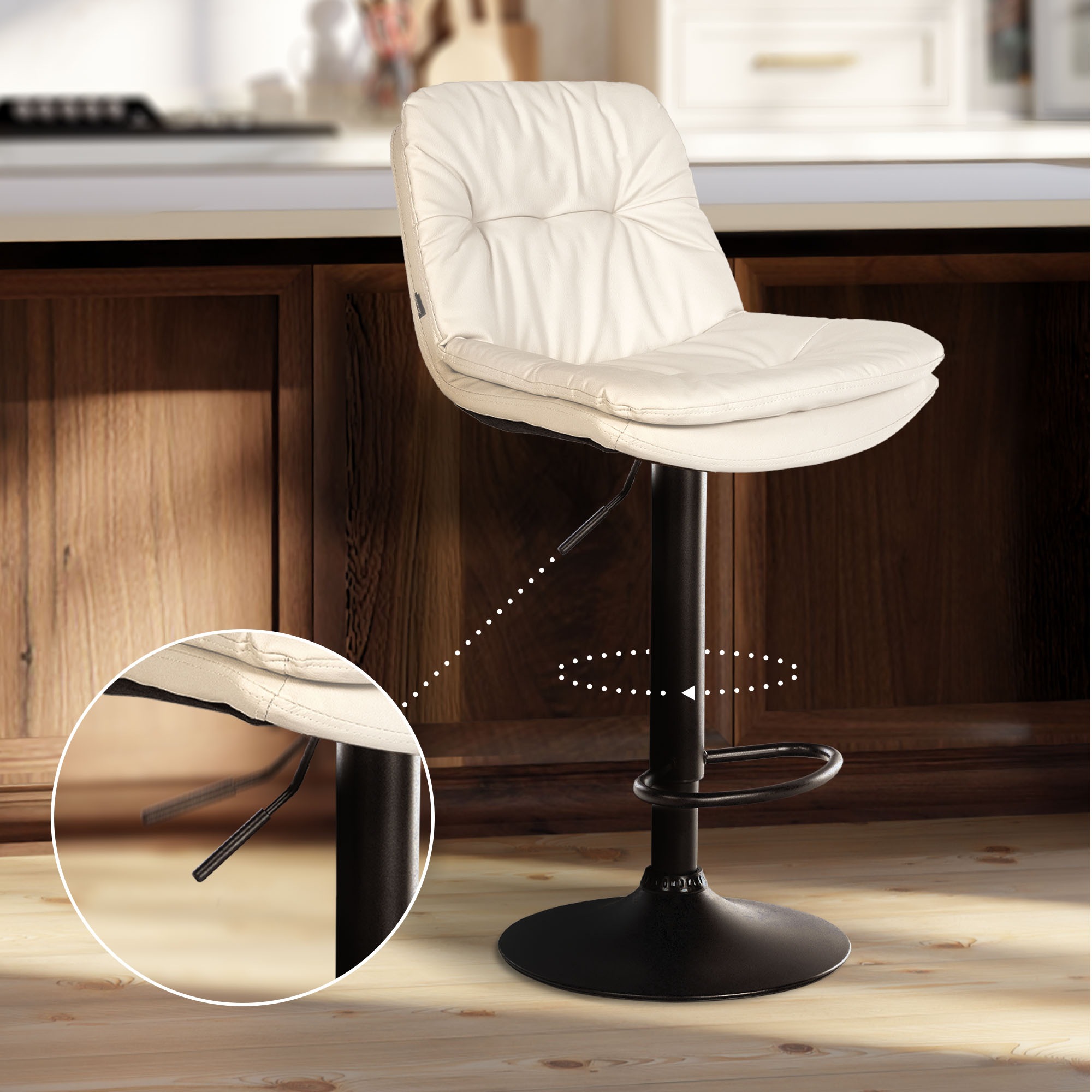 Barhocker Laurel Kunstleder schwarz