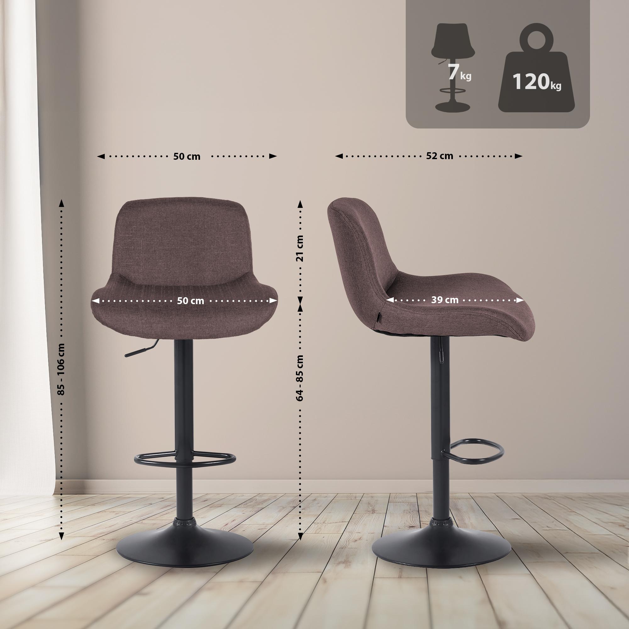 Barhocker Solon Schwarz Stoff