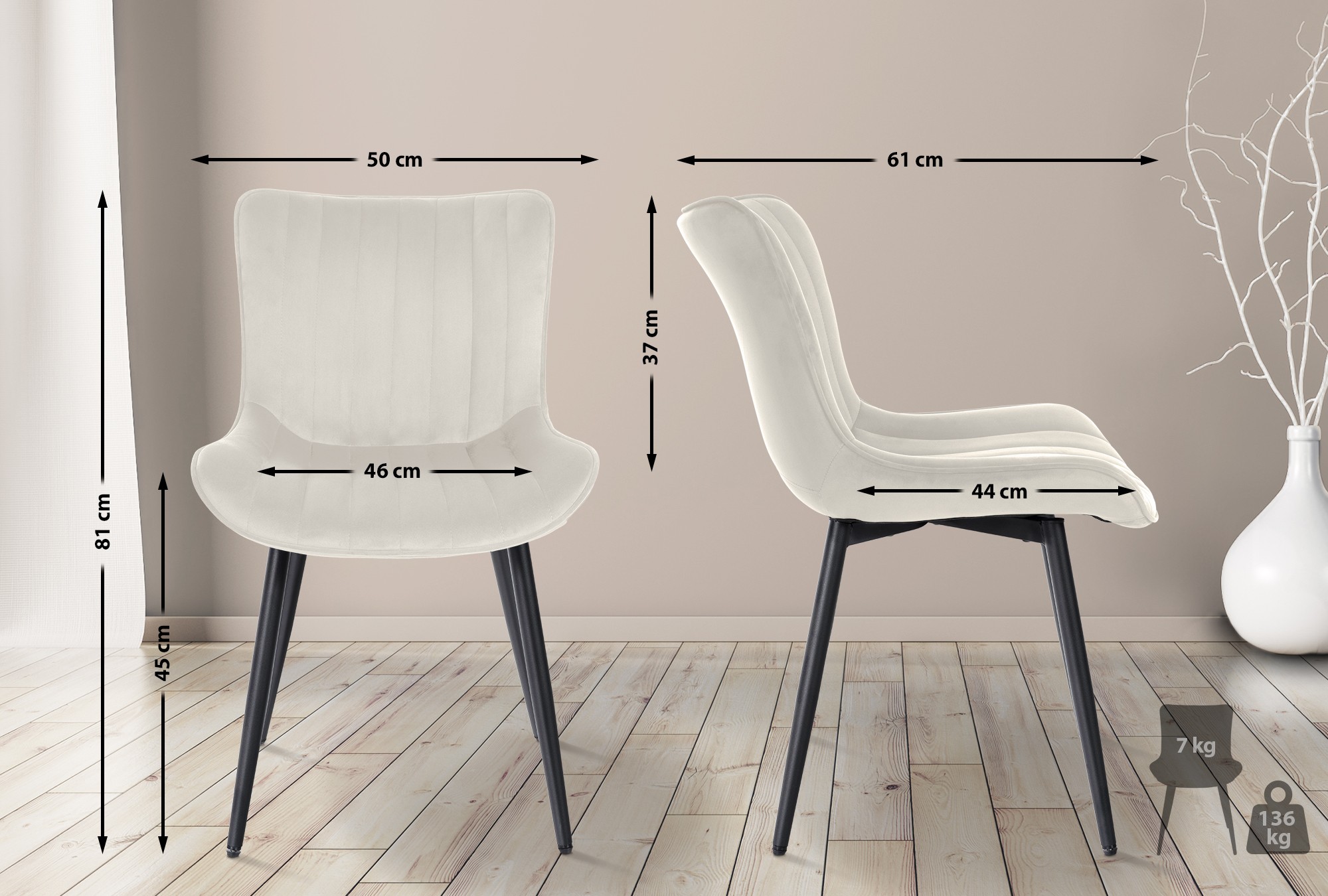 2er Set Stühle Largo Samt