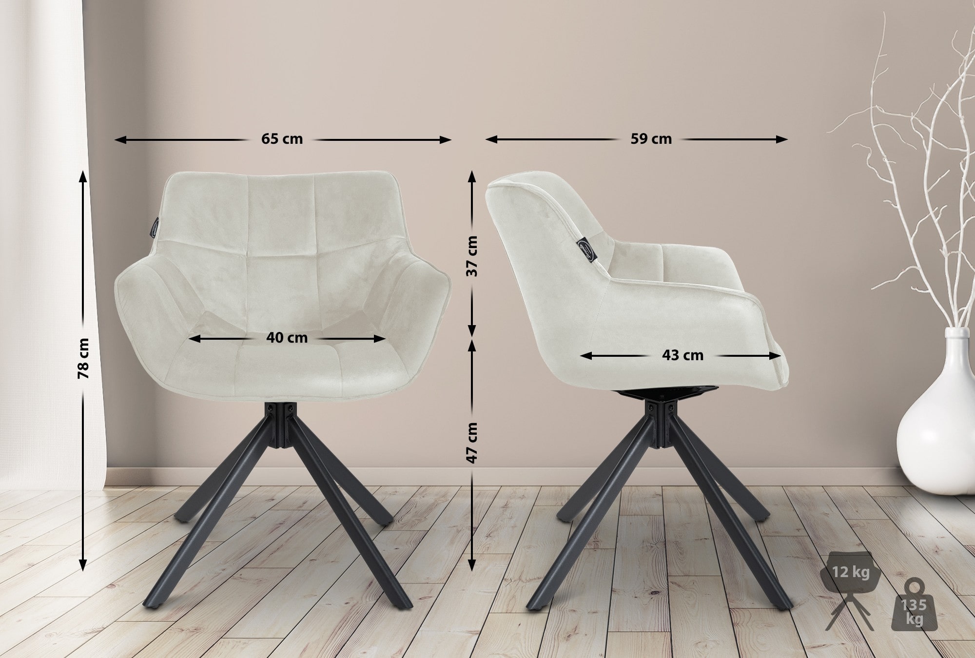 Stuhl Westport Samt
