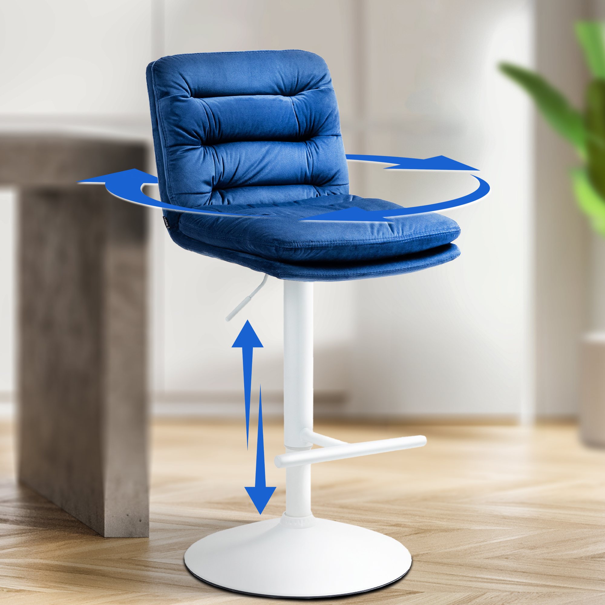 Barhocker Damar Samt weiß