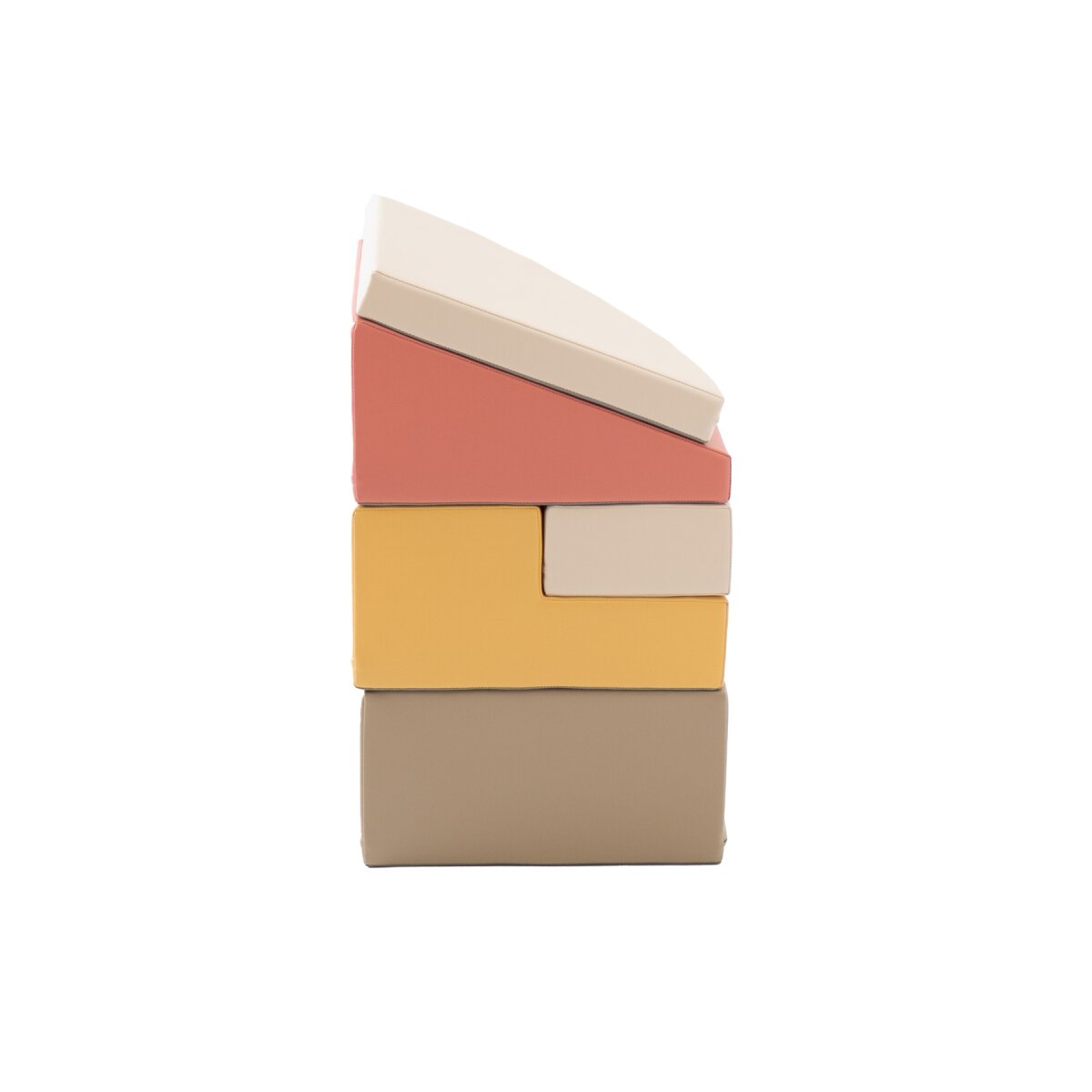 IGLU SET 6 Corner Climber - Pink/Beige/Grau/Honigfarben - Bunte Schaumstoff-Klettermodule/Bausteine für Kinder