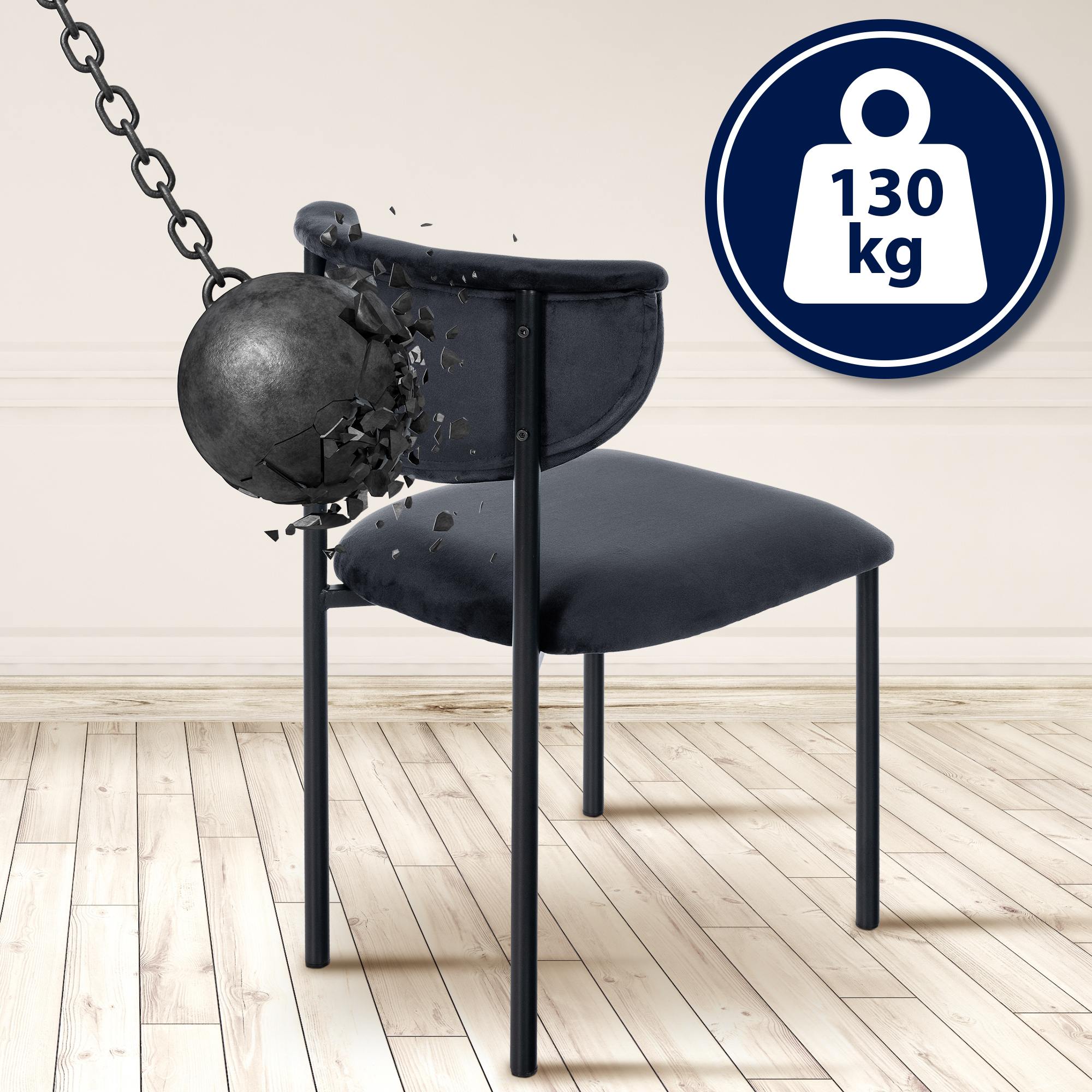 2er Set Besucherstuhl Gambell Samt