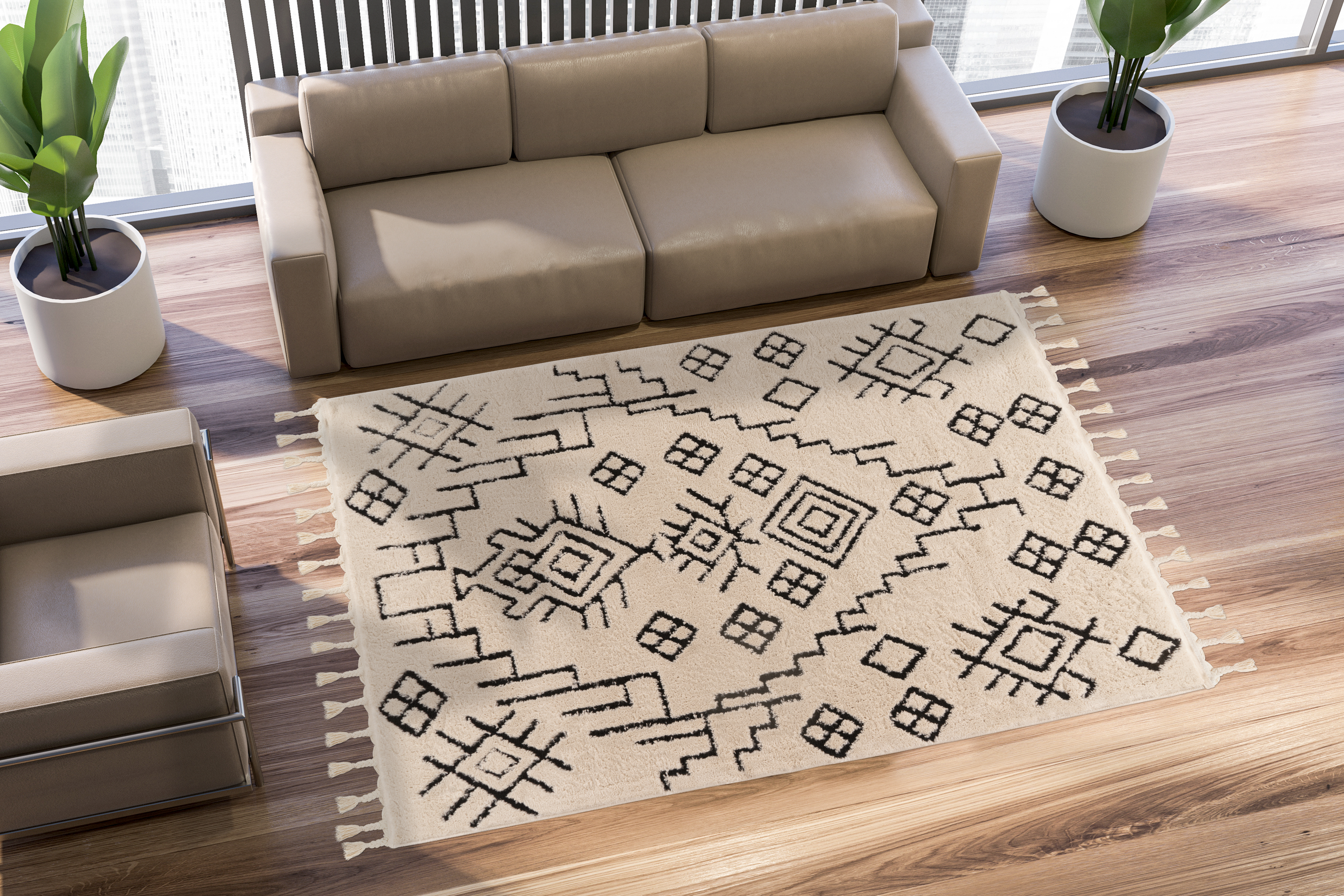 Teppich Loris 525 Weiß 160 x 230 cm