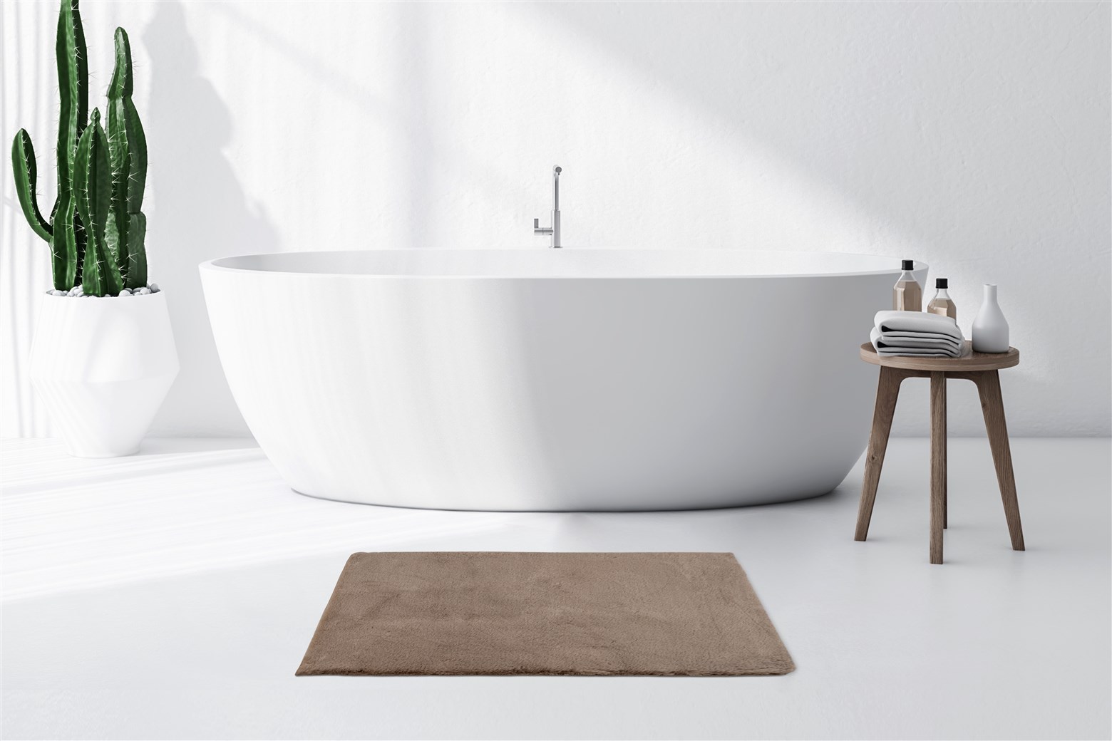 Badematte Badematte Rabbit Light 225 Dunkelbeige 65cm x 100cm