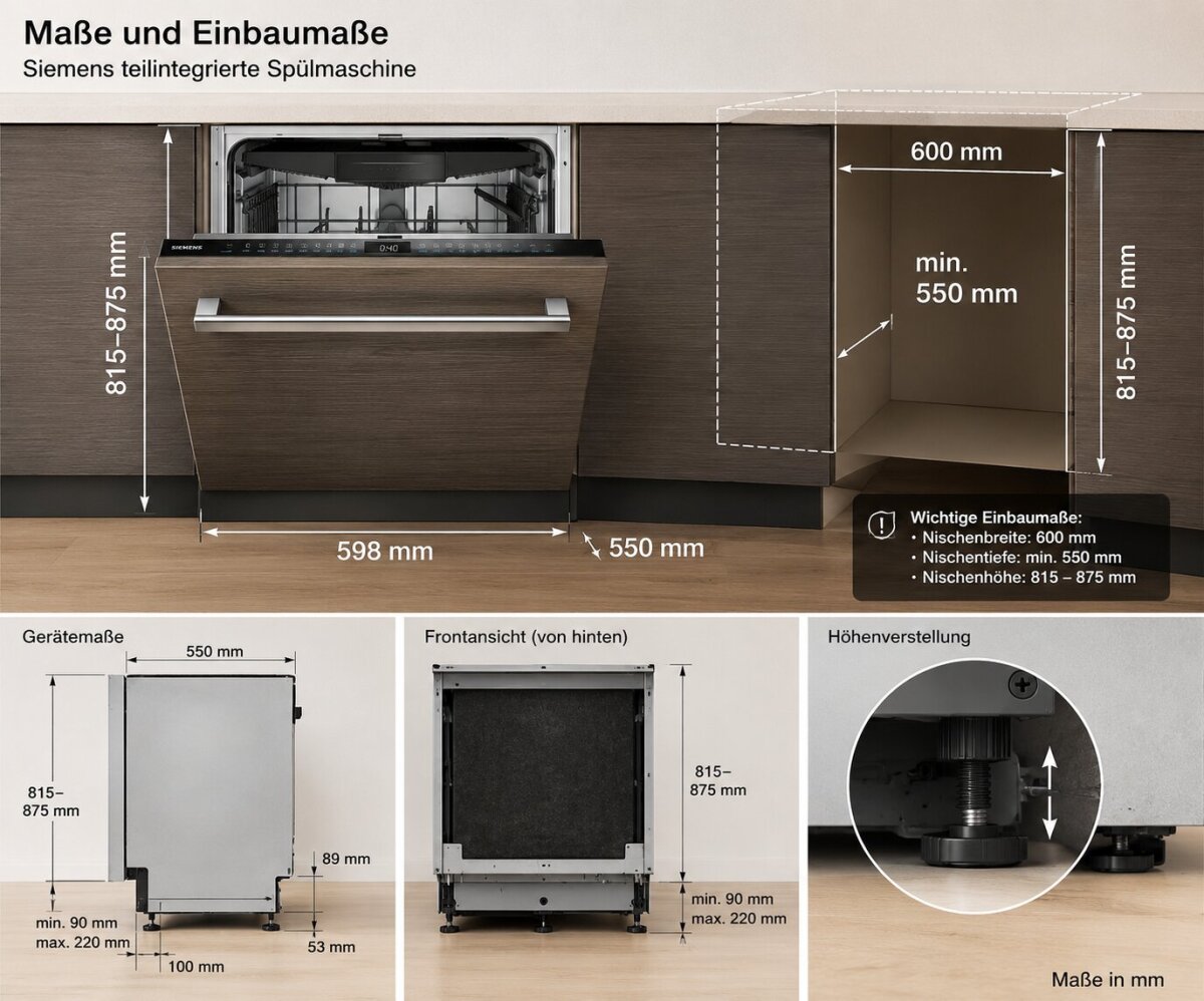 BSH Hausgeräte GmbH Rund ums Haus Siemens SN63EX14VE iQ300 Geschirrspüler vollintegriert 60 cm, Besteckschublade, Home Connect, autoOpen dry, Energieklasse C