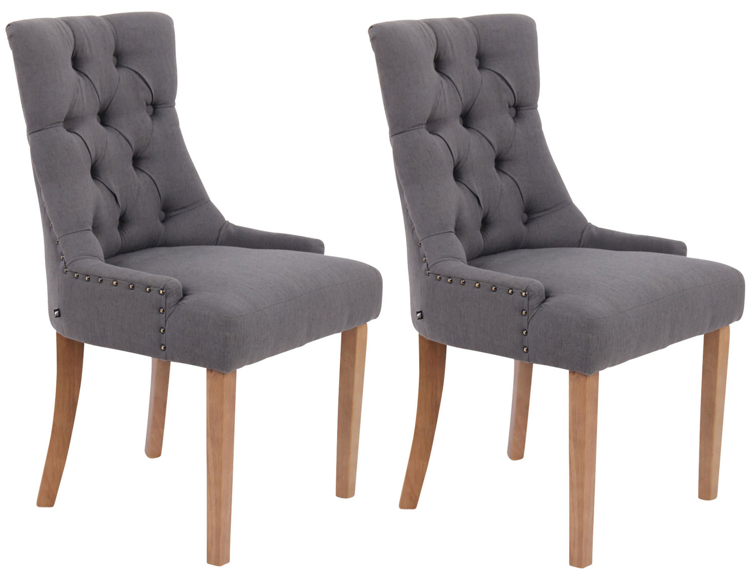 2er Set Esszimmerstuhl Aberdeen Stoff antik-hell
