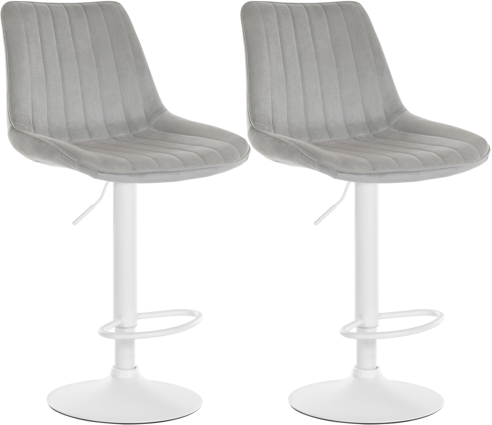 2er Set Barhocker Toni Samt weiß