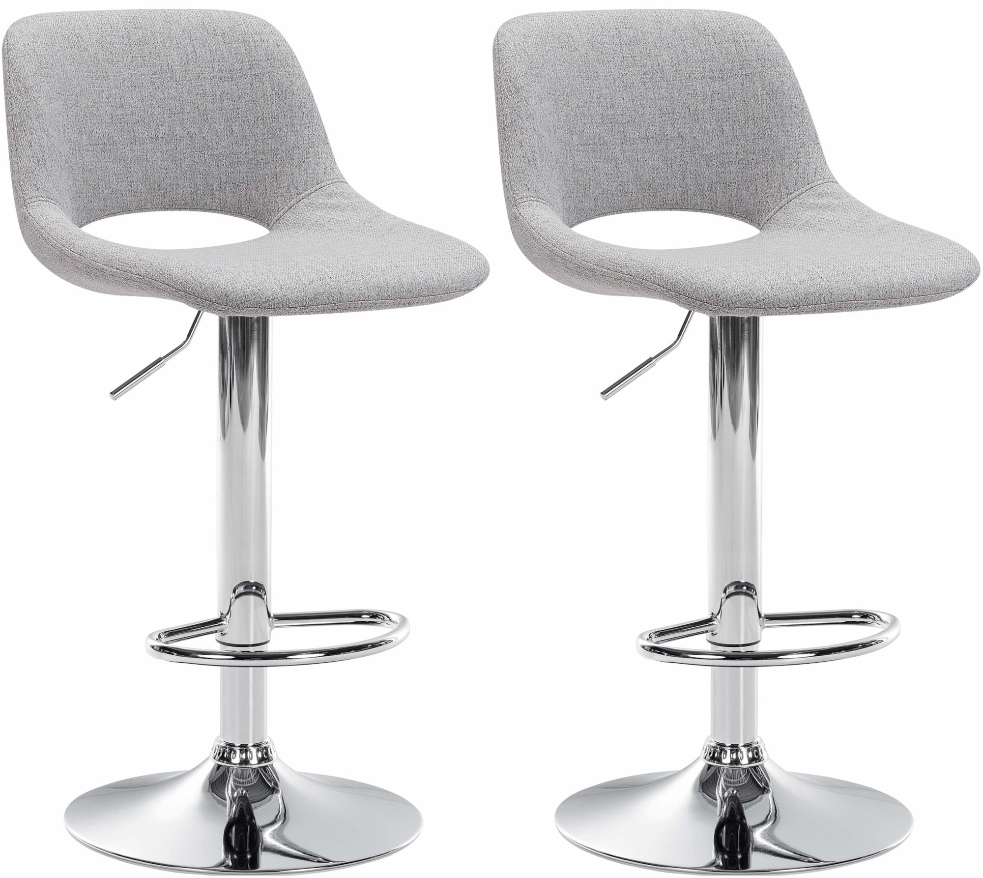2er Set Barhocker Camden Stoff chrom