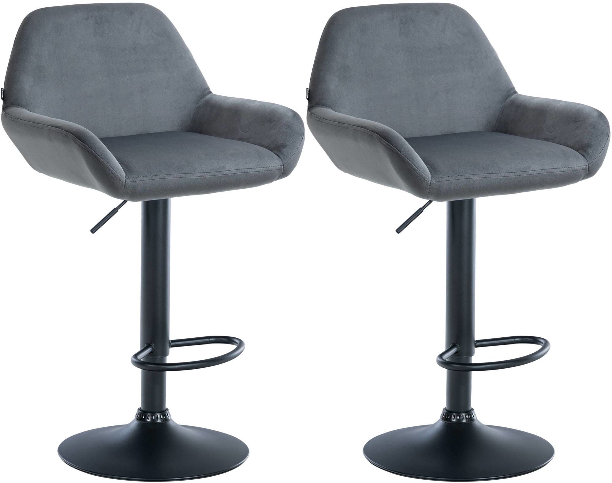 2er Set Barhocker Braga Samt schwarz