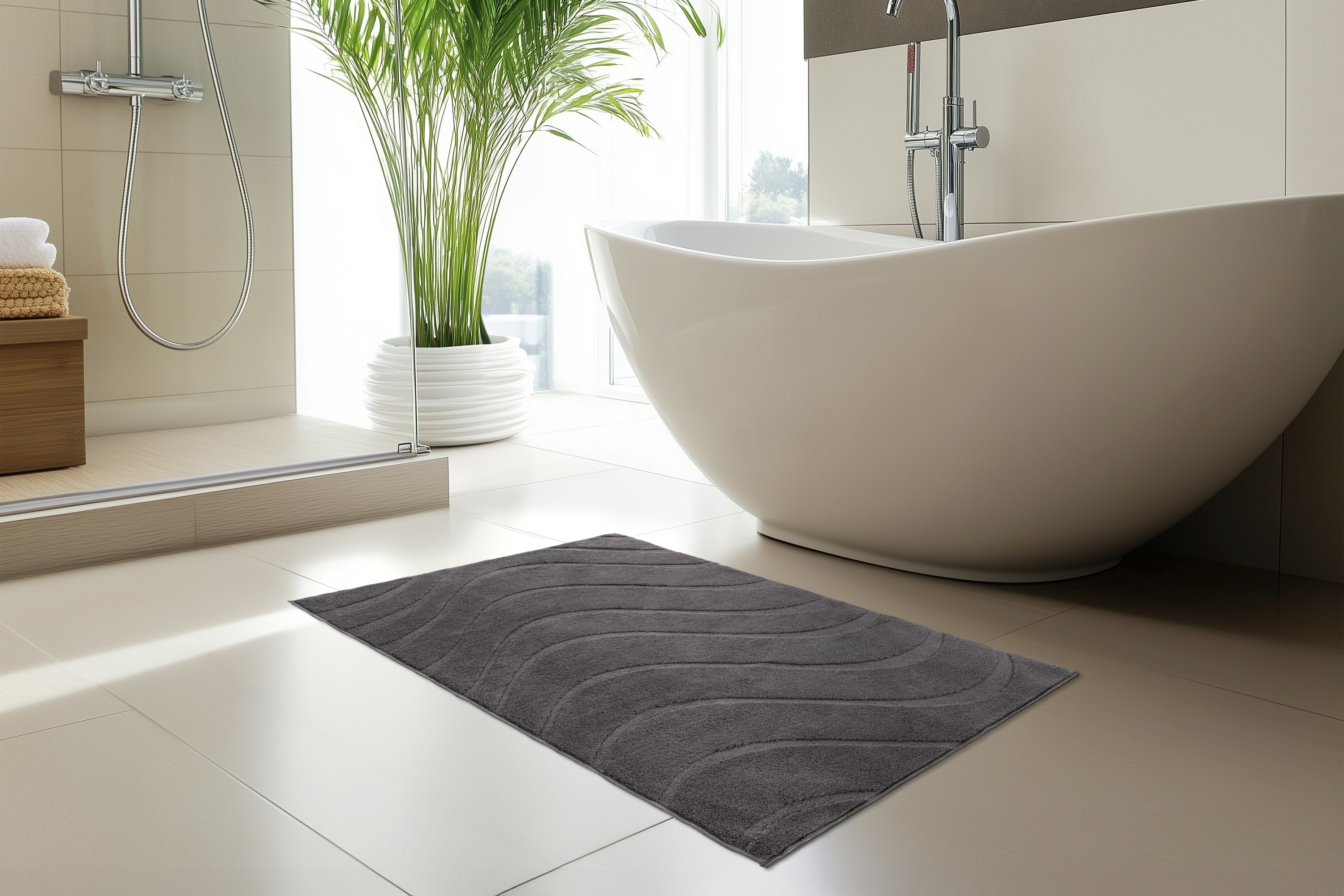 Badematte Badematte Ocean Touch 425 Grau 67 x 110 cm