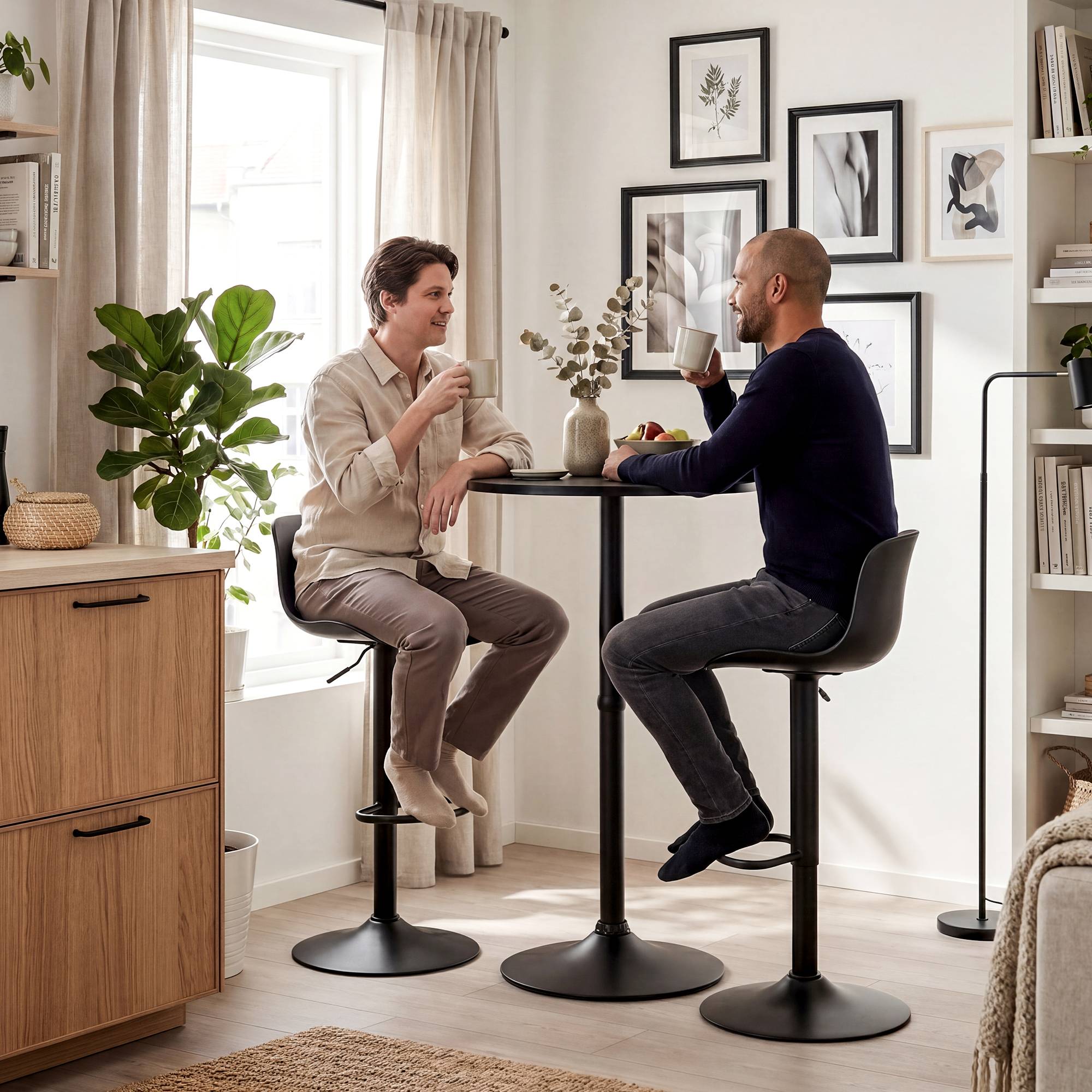2er Bartisch Set Velor Kunststoff