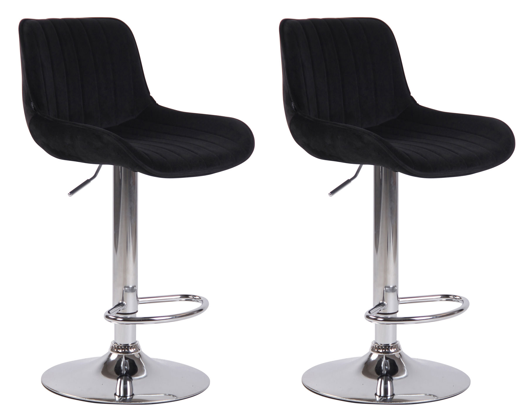 2er Set Barhocker Lentini Samt chrom