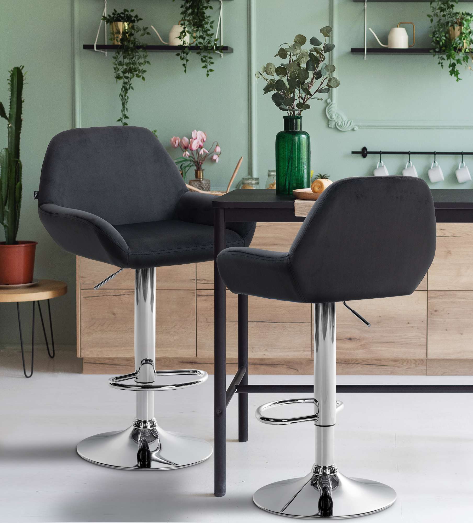 Barhocker Braga Samt chrom