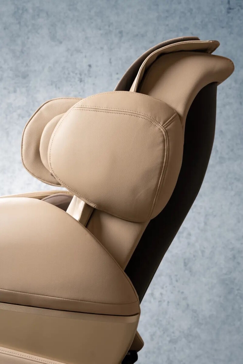 PureHaven Massage-Sessel 118x76x76 cm 6 Massagearten Rücken- Fuß- und Gesäßmassage einfache Bedienung energiesparend hochwertiges PU Leder in Beige