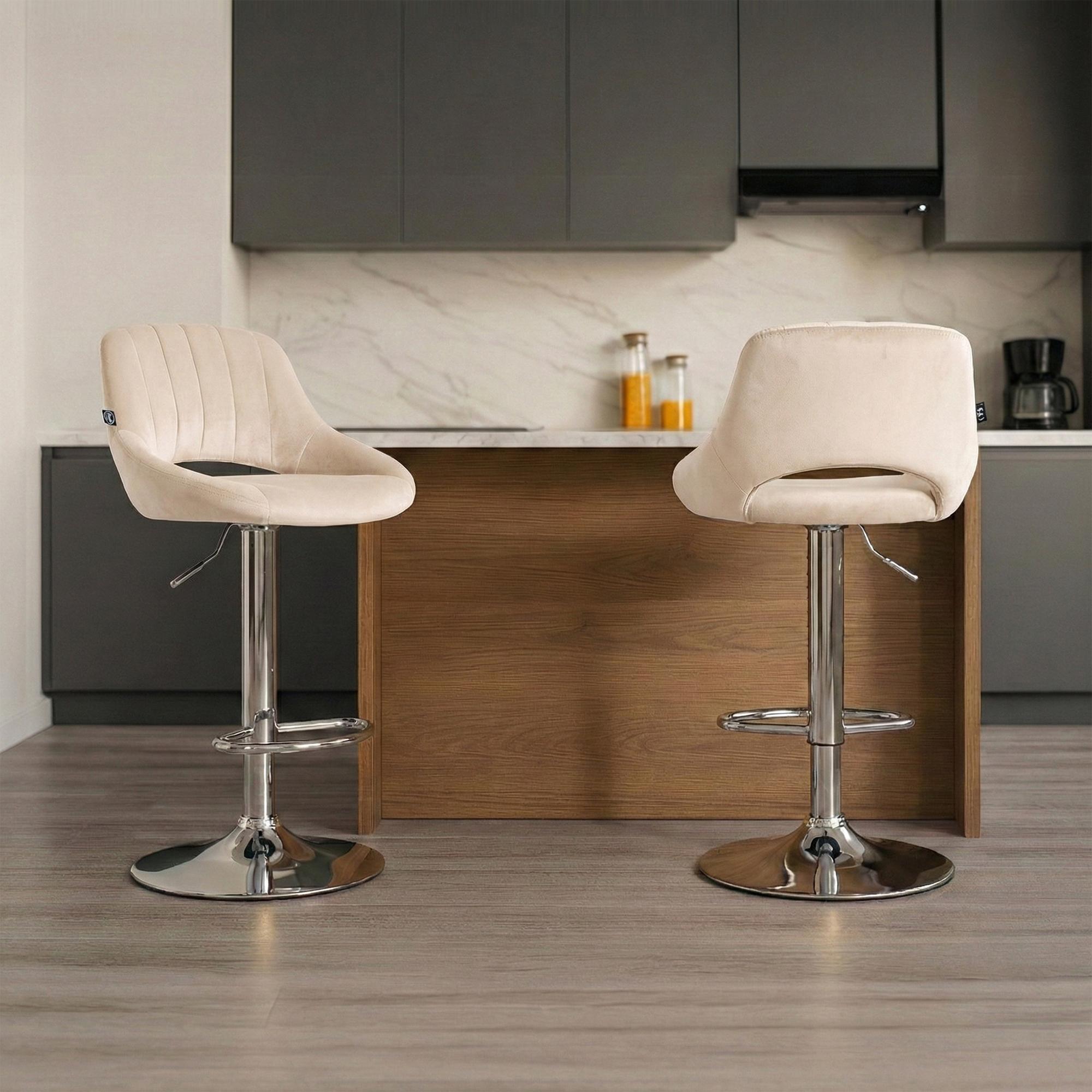 Barhocker Milet Samt chrom