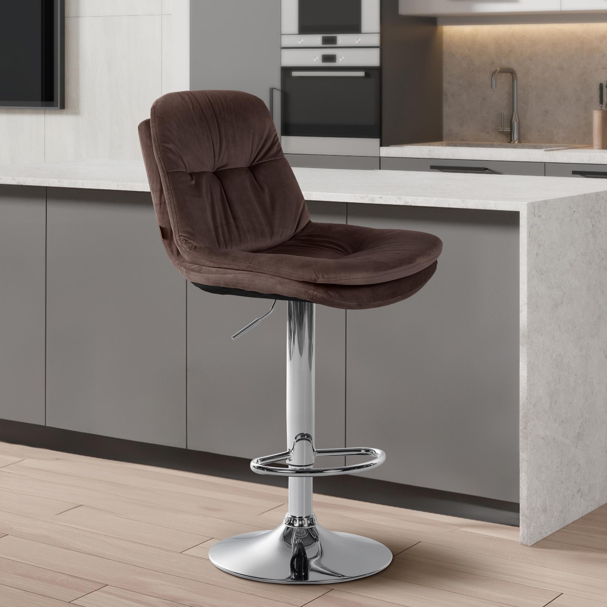 Barhocker Laurel Samt chrom