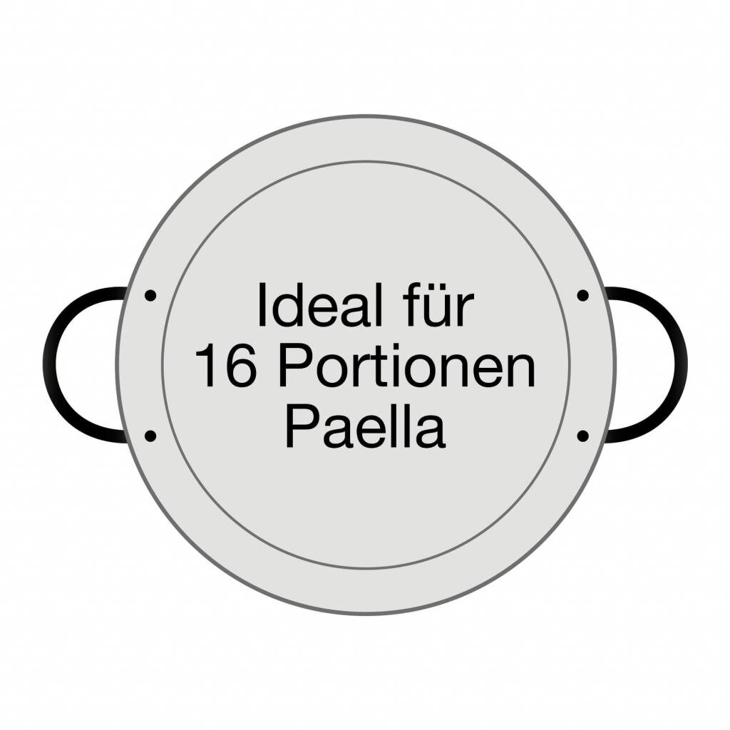 Original spanische Paelle Pfanne Typ 'Valenciana' - leicht, Ø 55 cm, polierter Stahl, robust und preiswert: Ideal für Paella, Pfannen-/Reisgerichte