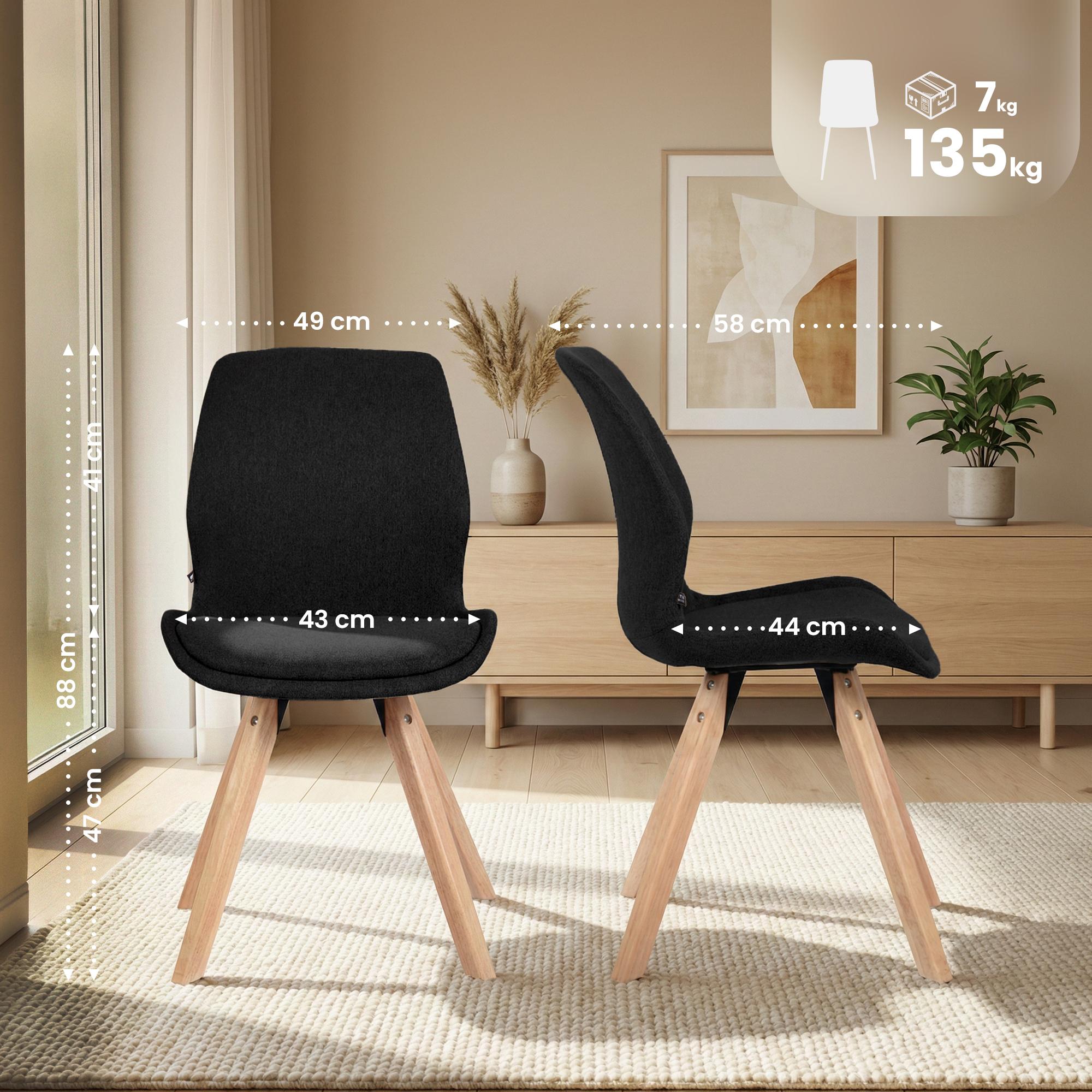 2er Set Stuhl Luna Stoff