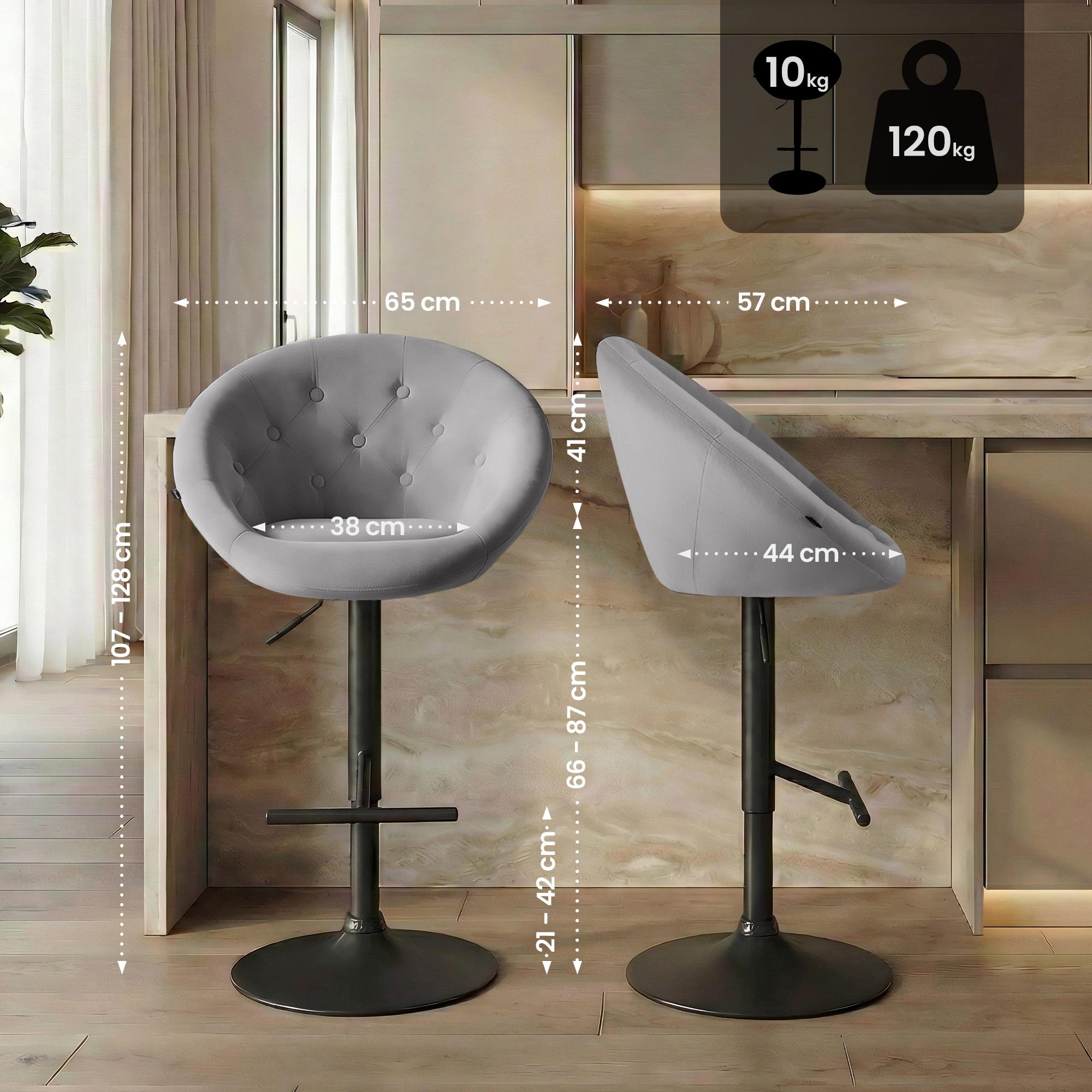 Barhocker London Samt schwarz