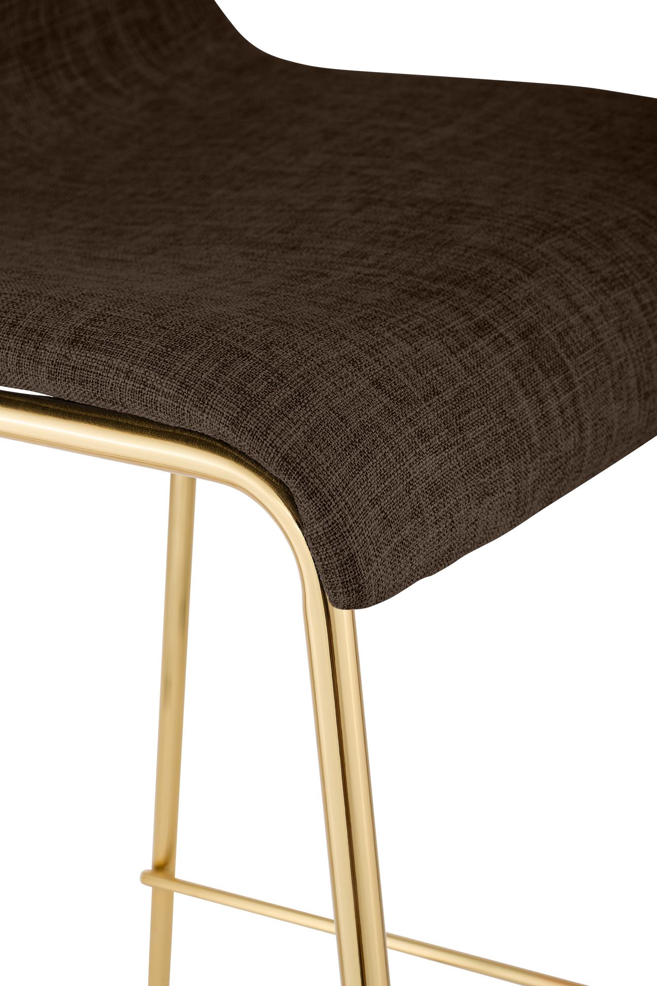 Barhocker Hoover Stoff 4-Fuß Gold