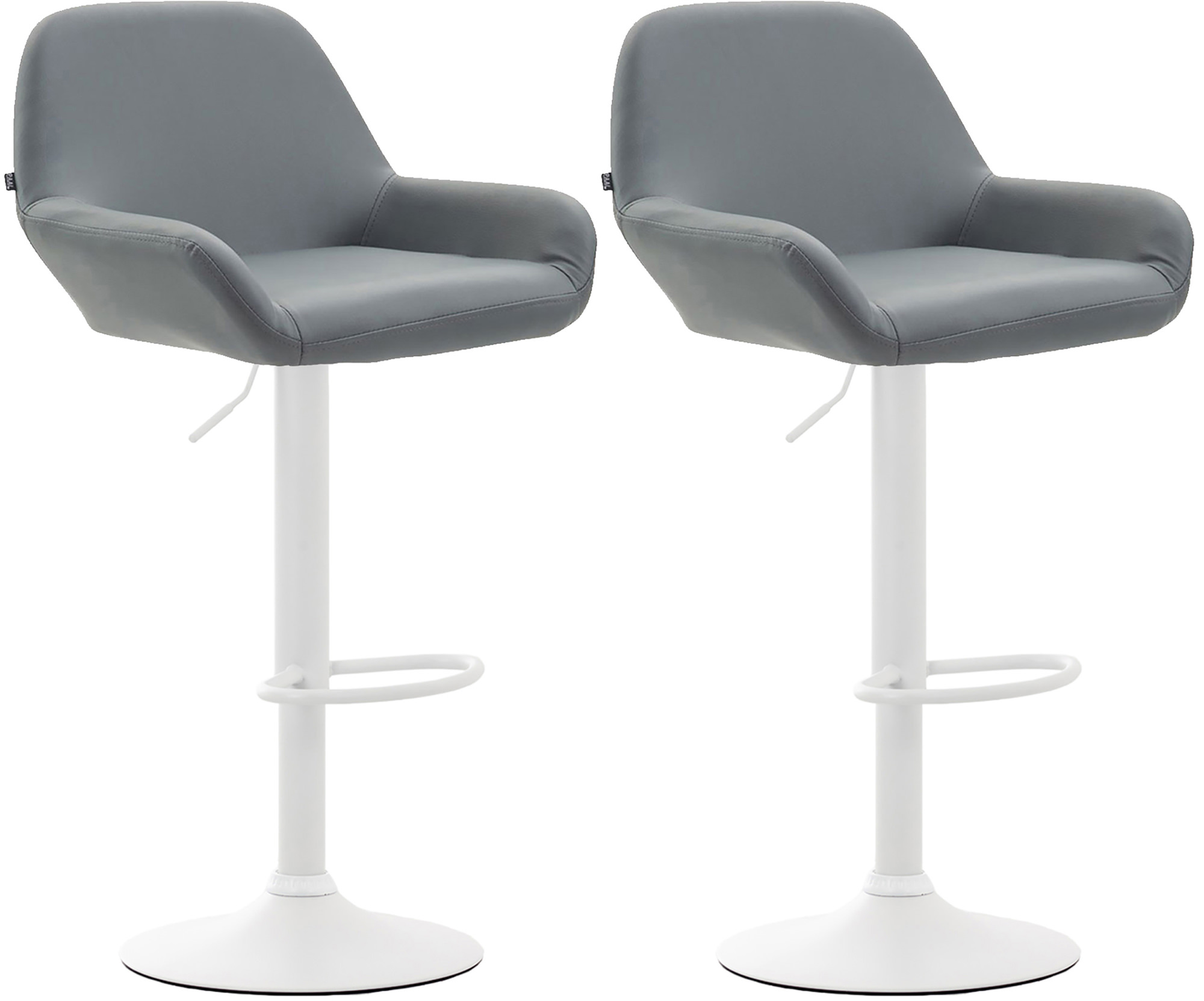 2er Set Barhocker Braga Kunstleder weiß