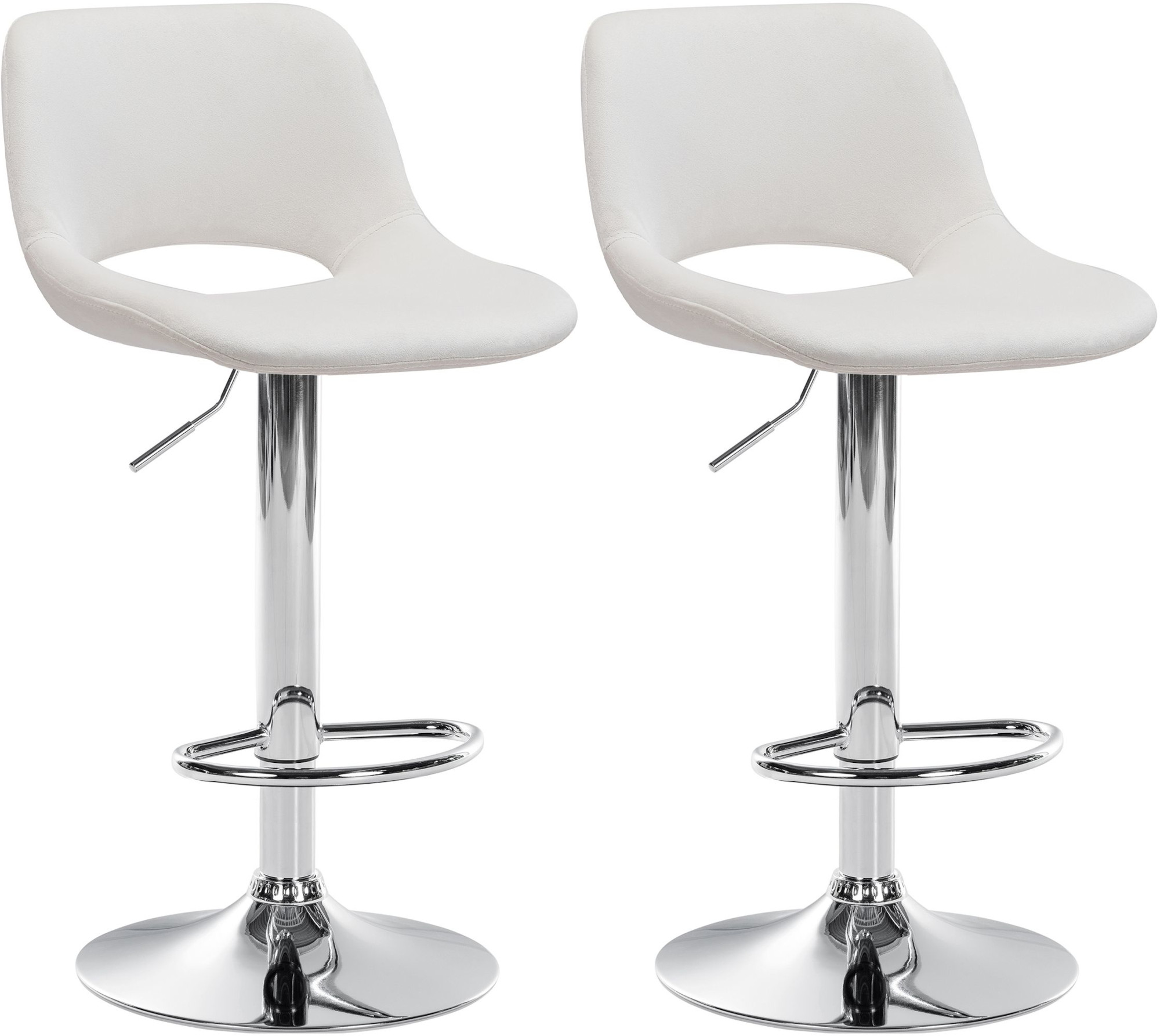 2er Set Barhocker Camden Samt chrom