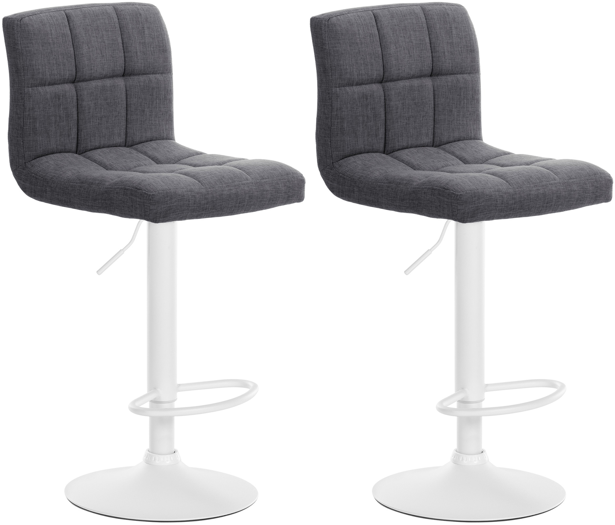2er Set Barhocker Calma Stoff weiß