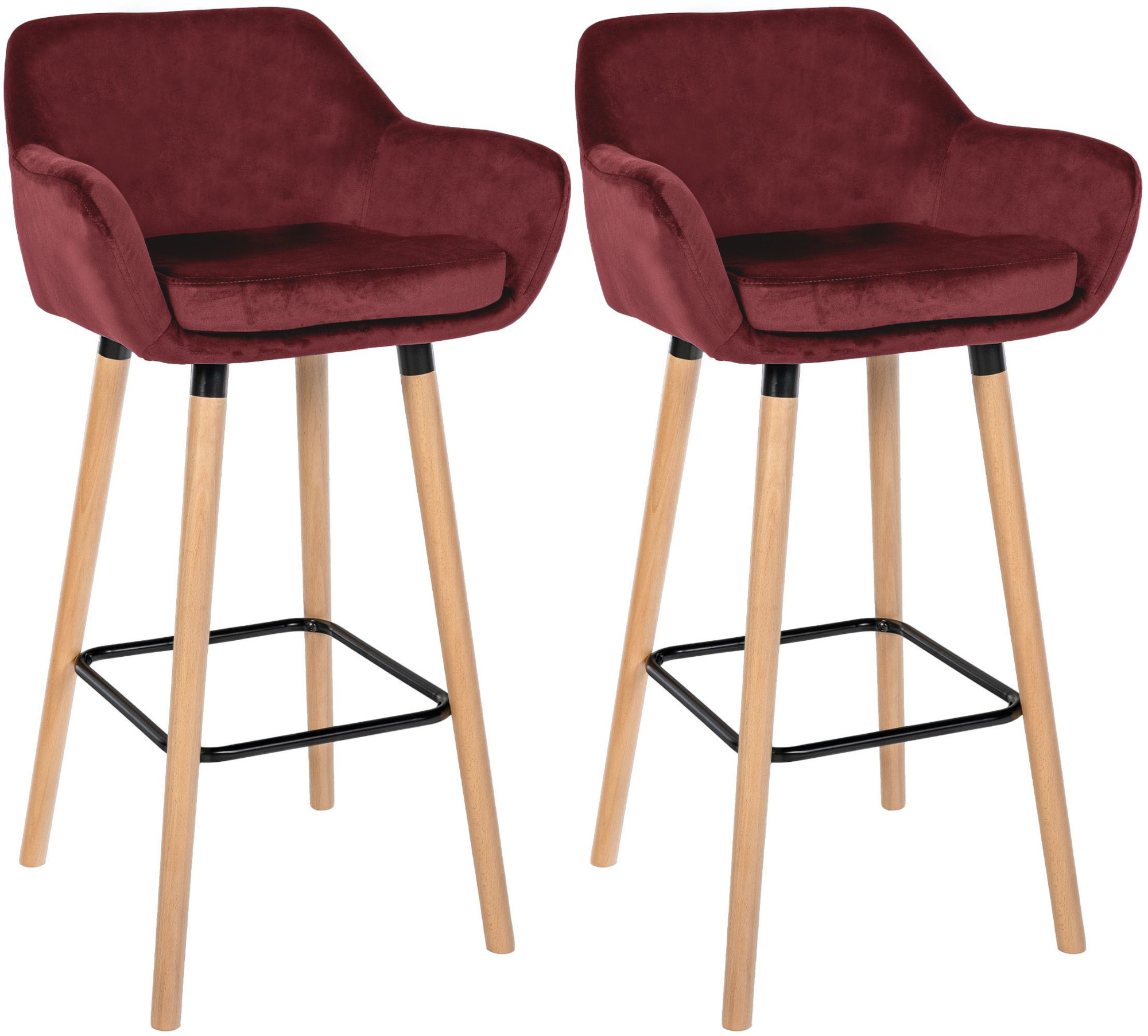 2er Set Barhocker Grant Samt